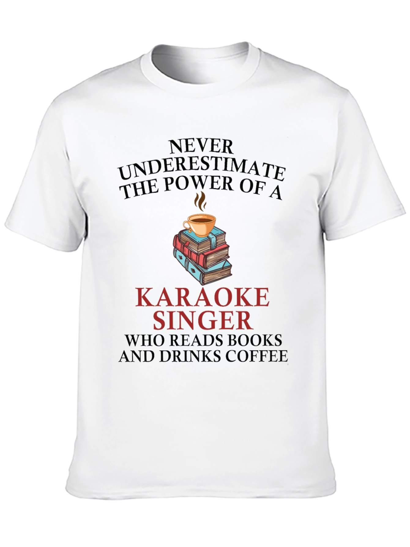 Karaoke Singer Books & Coffee Graphic Tee
