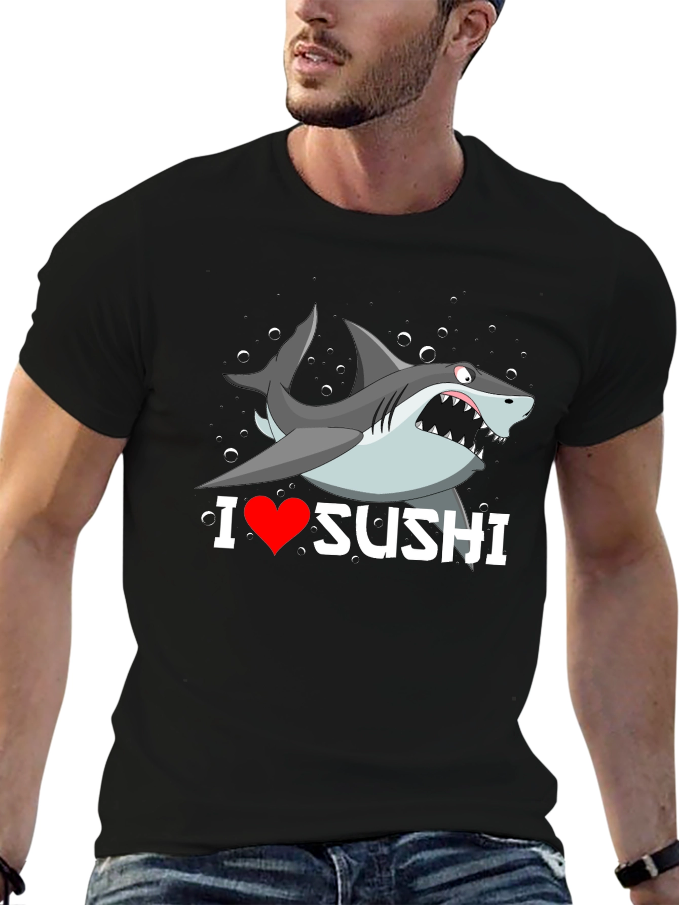 I Heart Sushi Shark Graphic T-Shirt