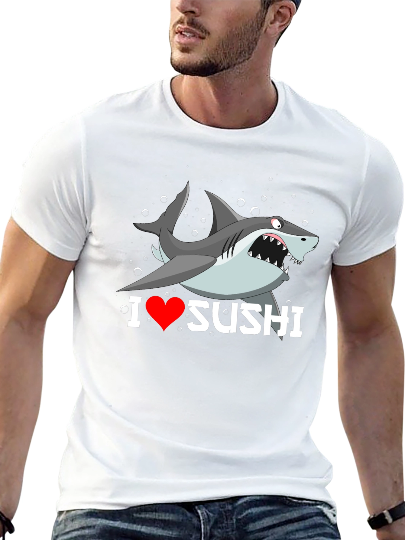 I Heart Sushi Shark Graphic T-Shirt