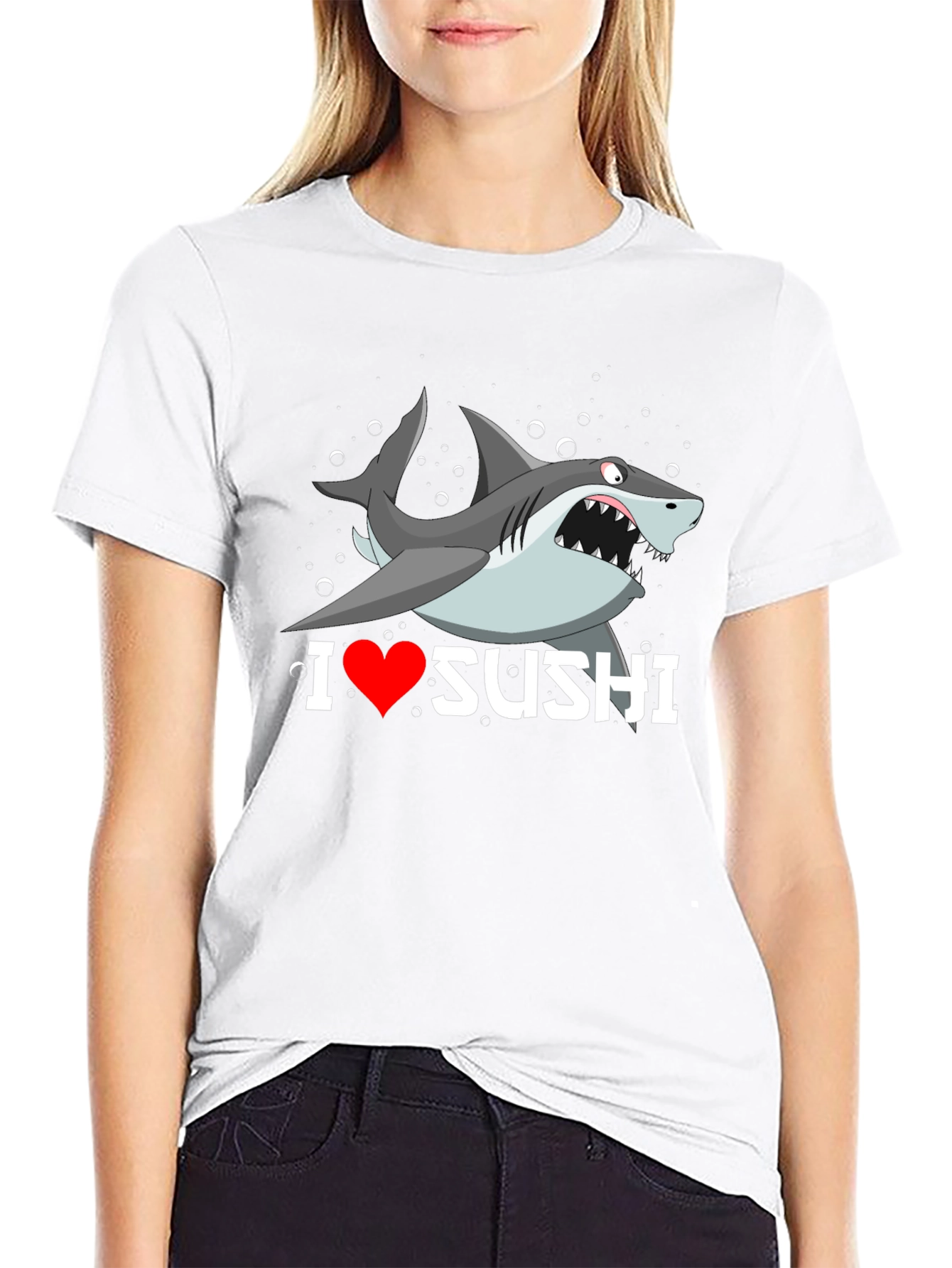I Heart Sushi Shark Graphic T-Shirt
