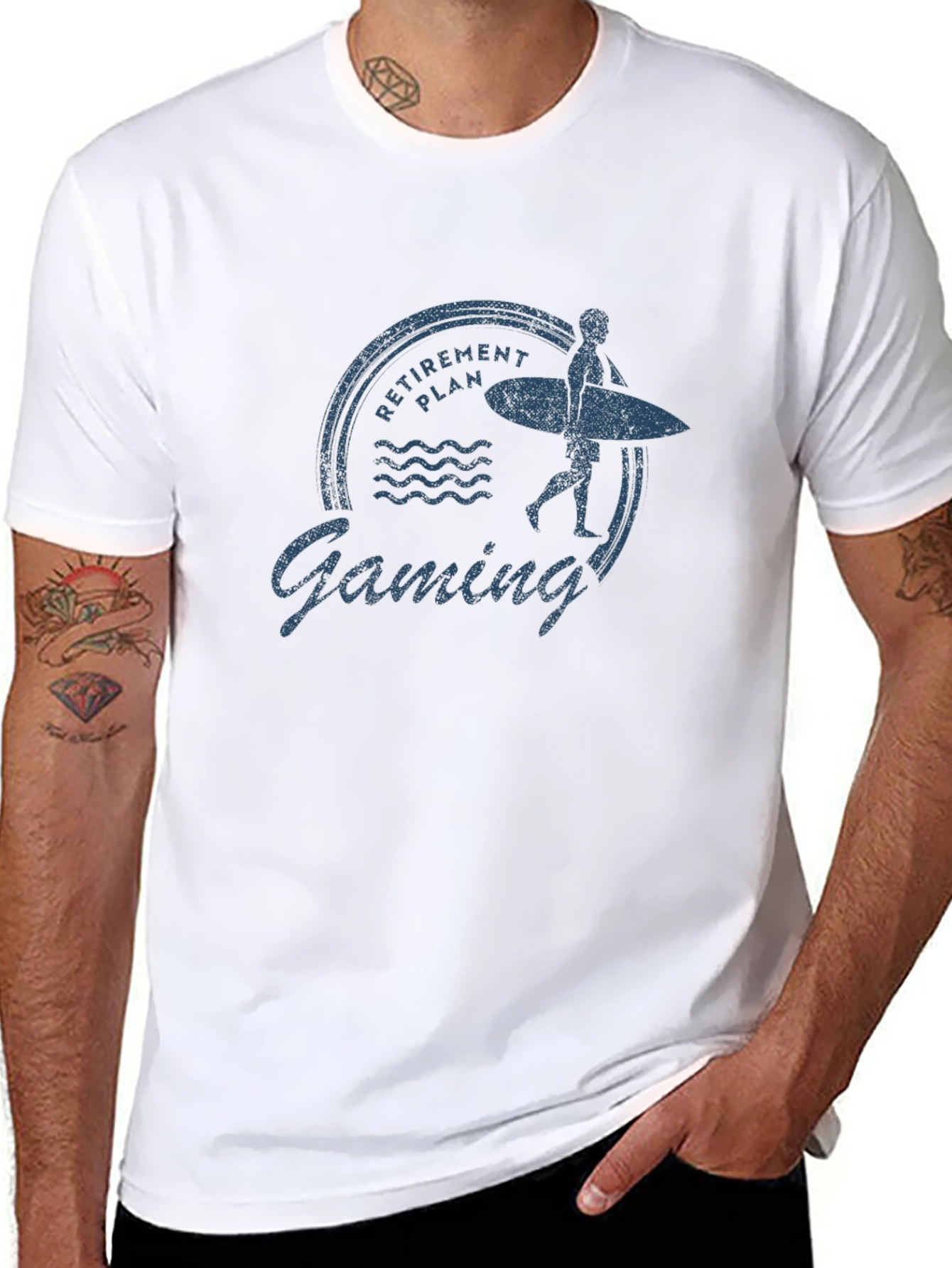 Retirement Gaming T-Shirt - Surfer Graphic Tee
