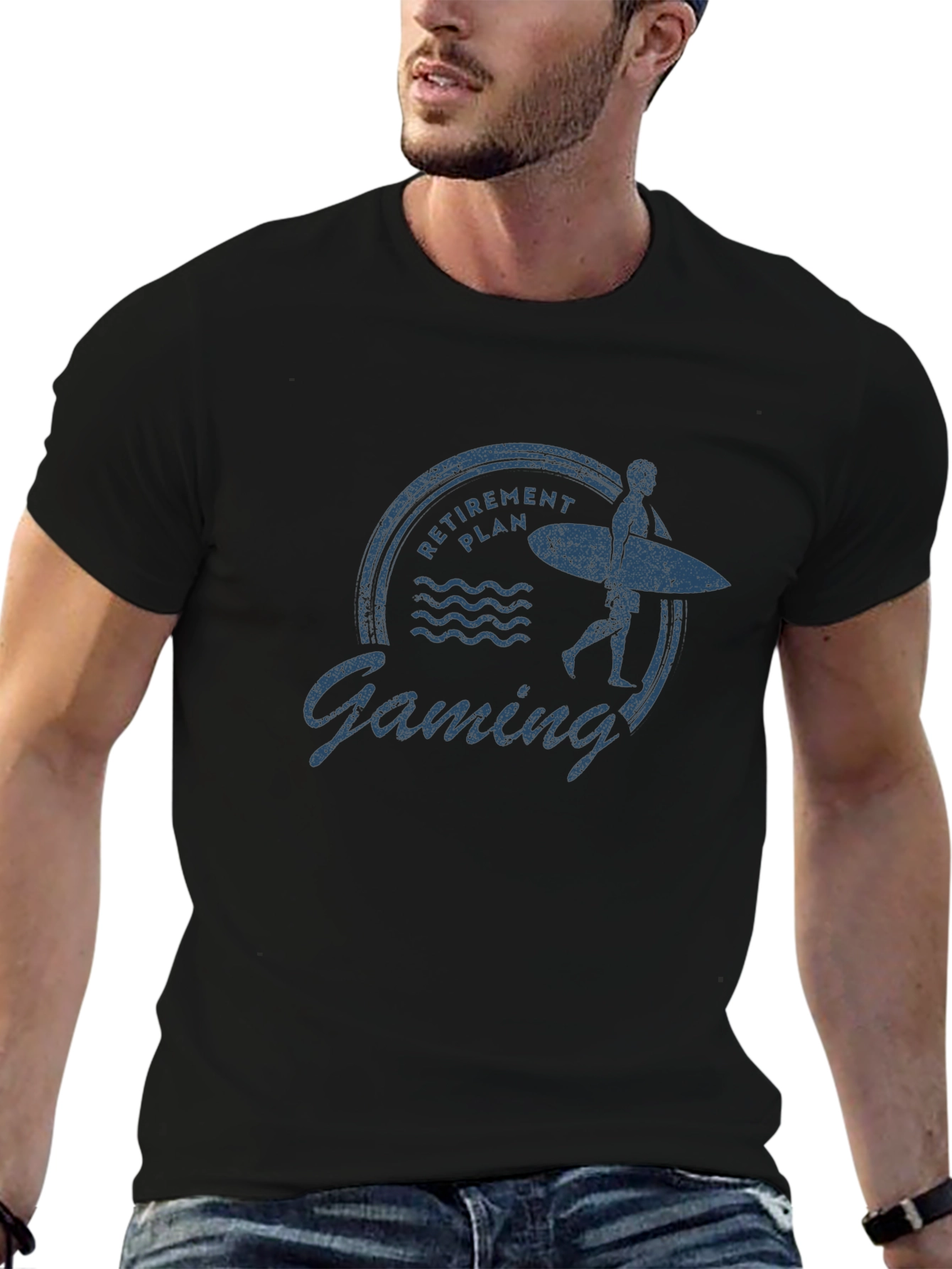 Retirement Gaming T-Shirt - Surfer Graphic Tee