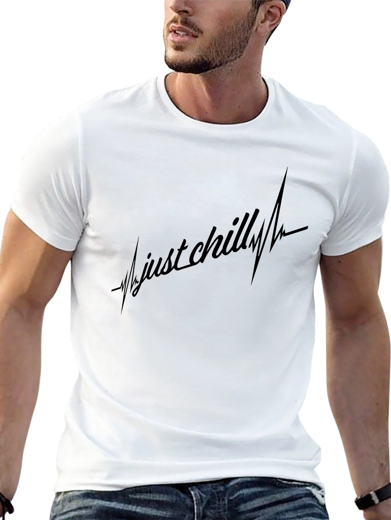 Just Chilling Black Graphic Tee
