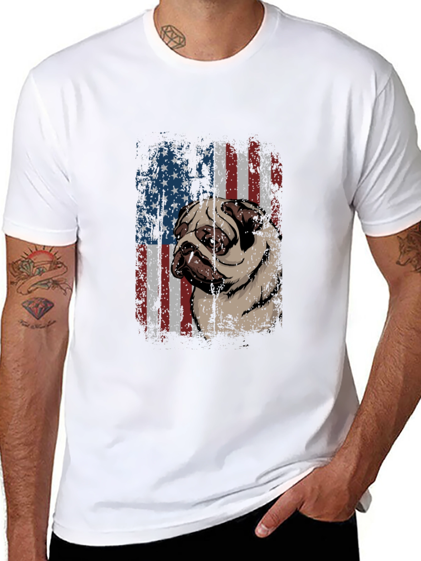 American Pug T-Shirt - Patriotic Dog Tee