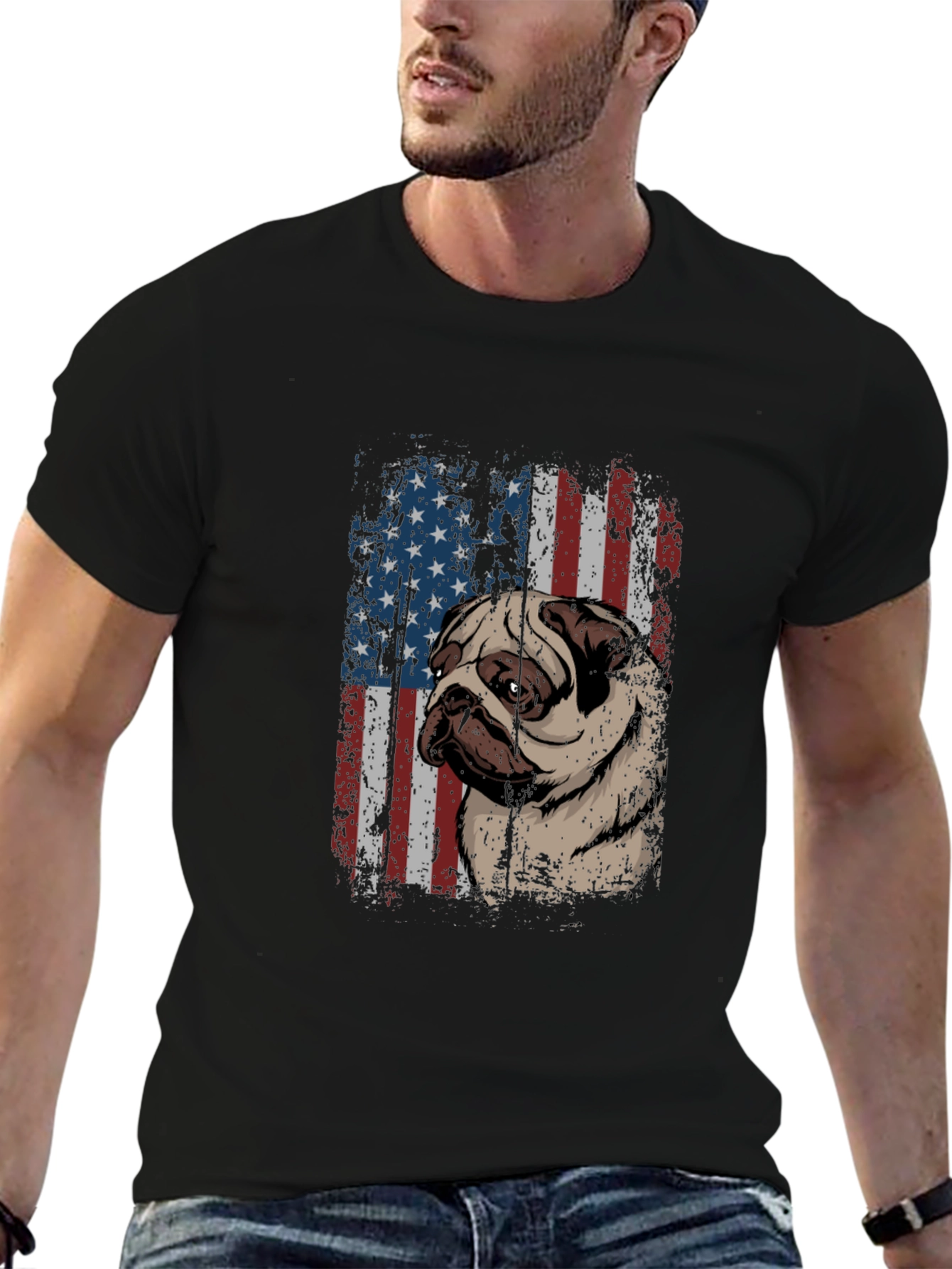 American Pug T-Shirt - Patriotic Dog Tee