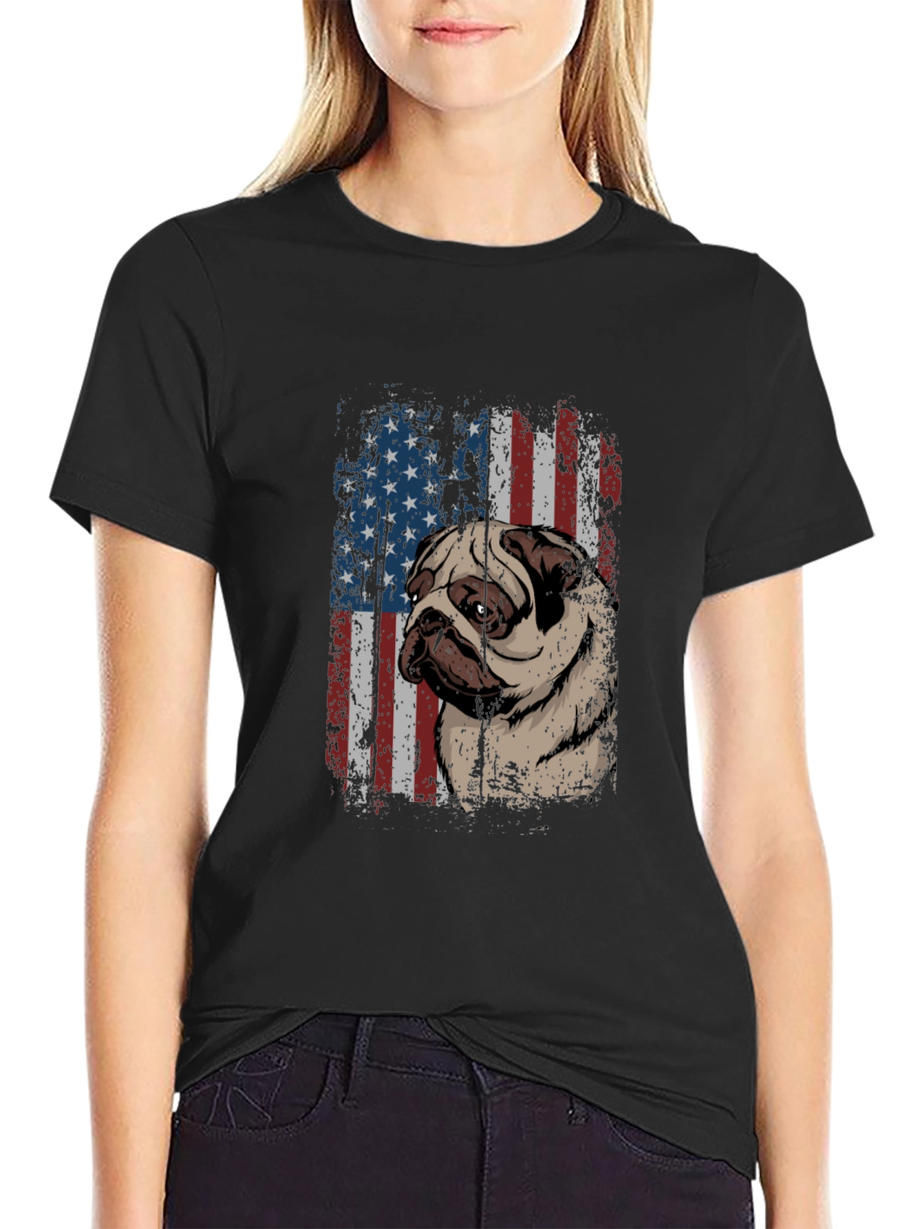 American Pug T-Shirt - Patriotic Dog Tee