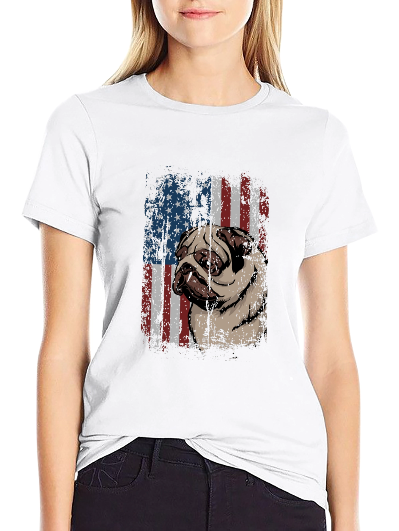 American Pug T-Shirt - Patriotic Dog Tee