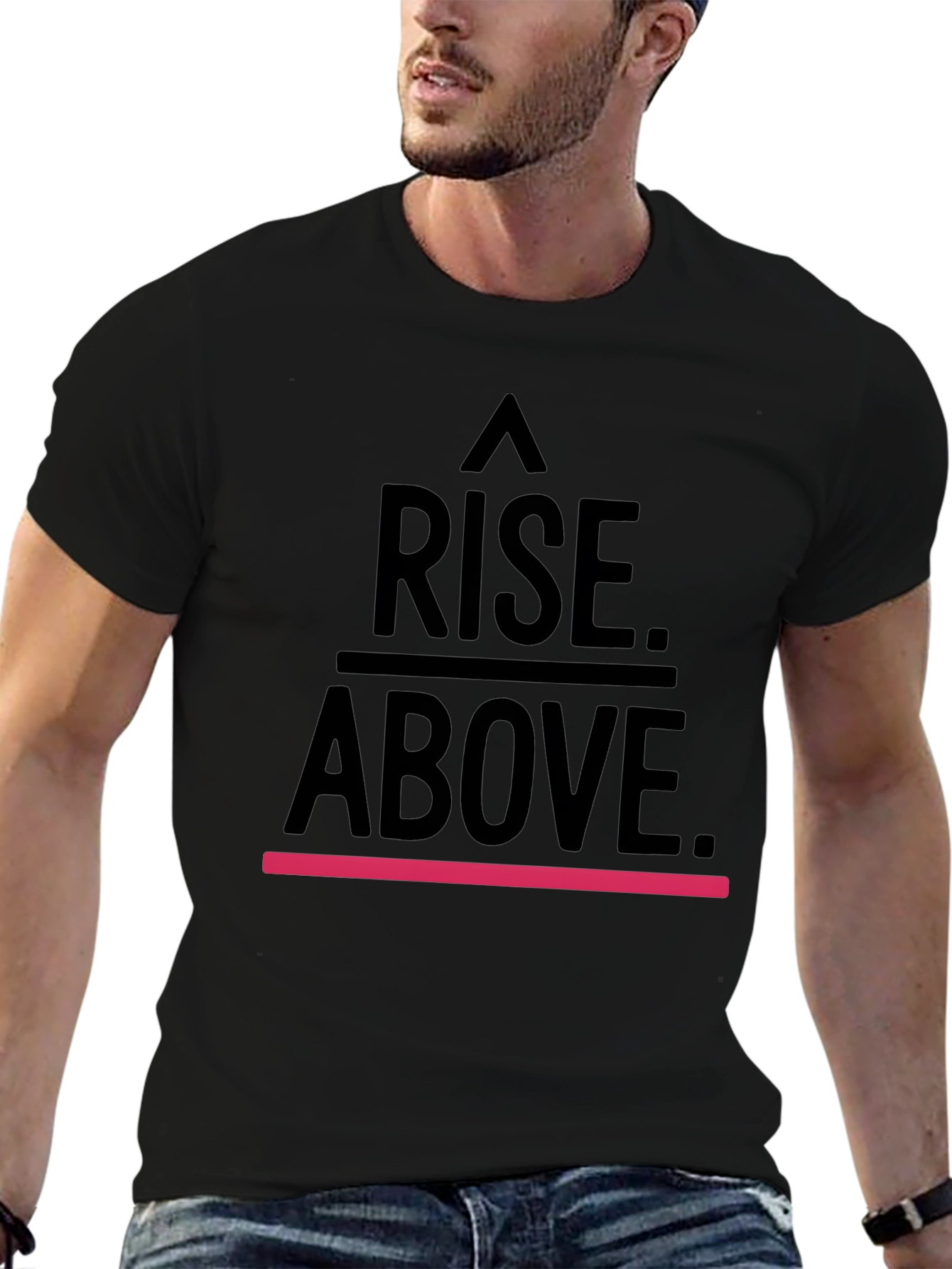 Rise Above Black Graphic T-Shirt