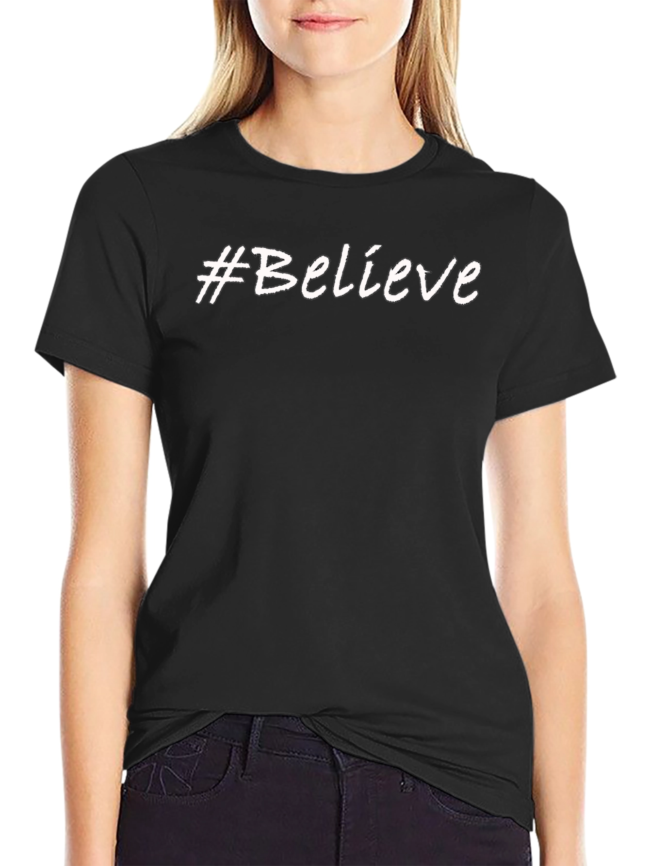 #Believe Graphic Tee - Stylish Black T-Shirt