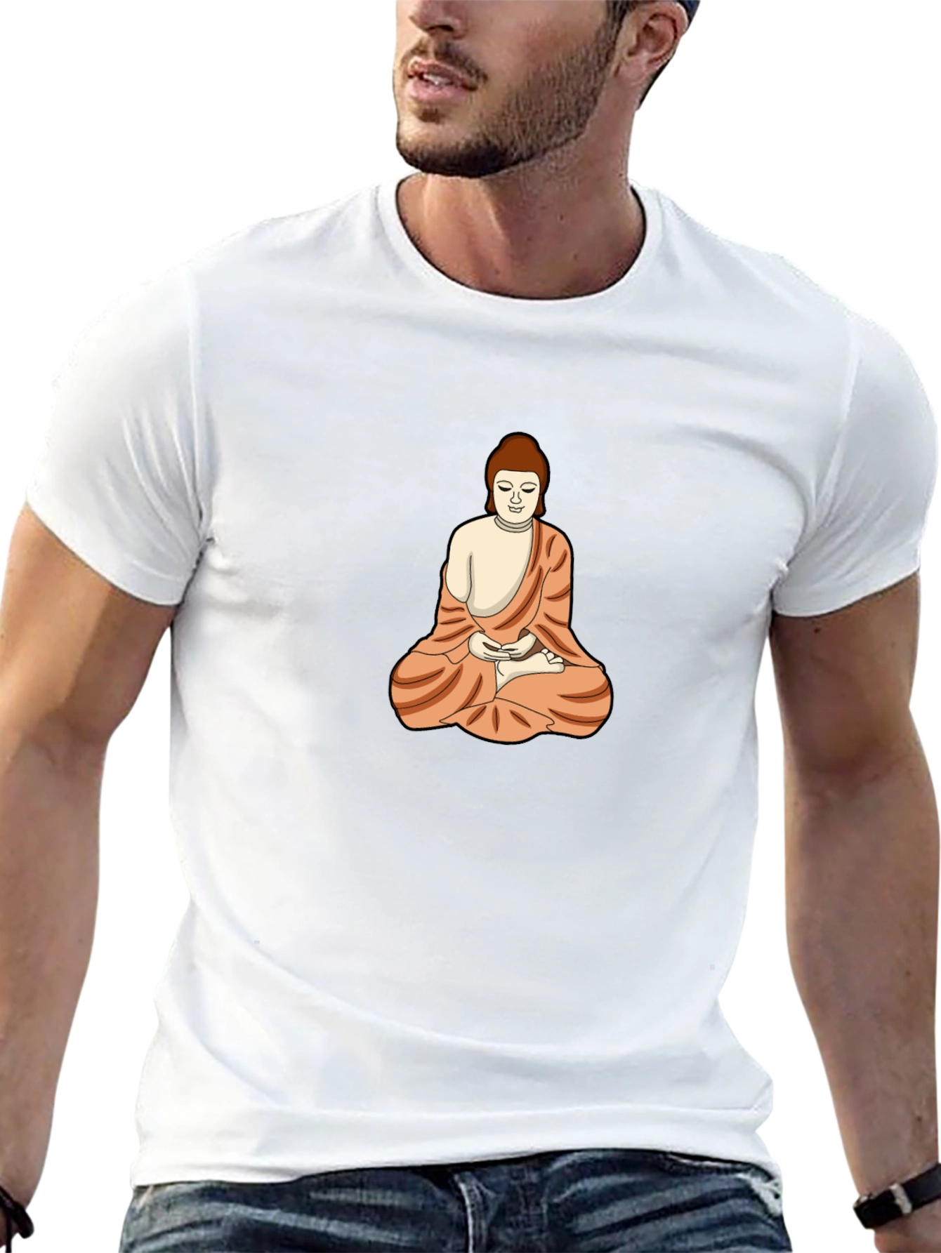 Buddha Graphic Tee - Black Cotton Blend
