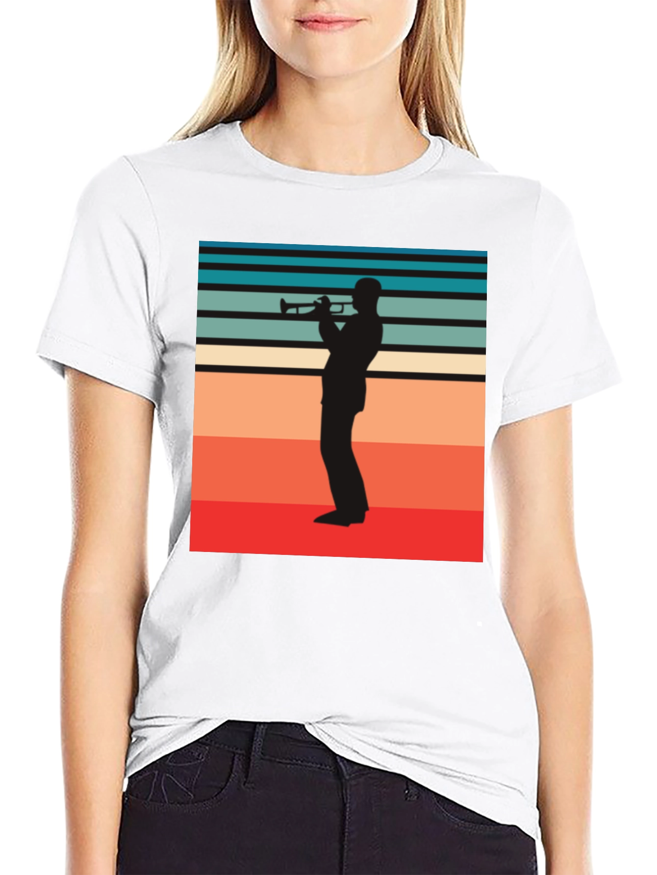 Retro Trumpet Player Graphic Tee