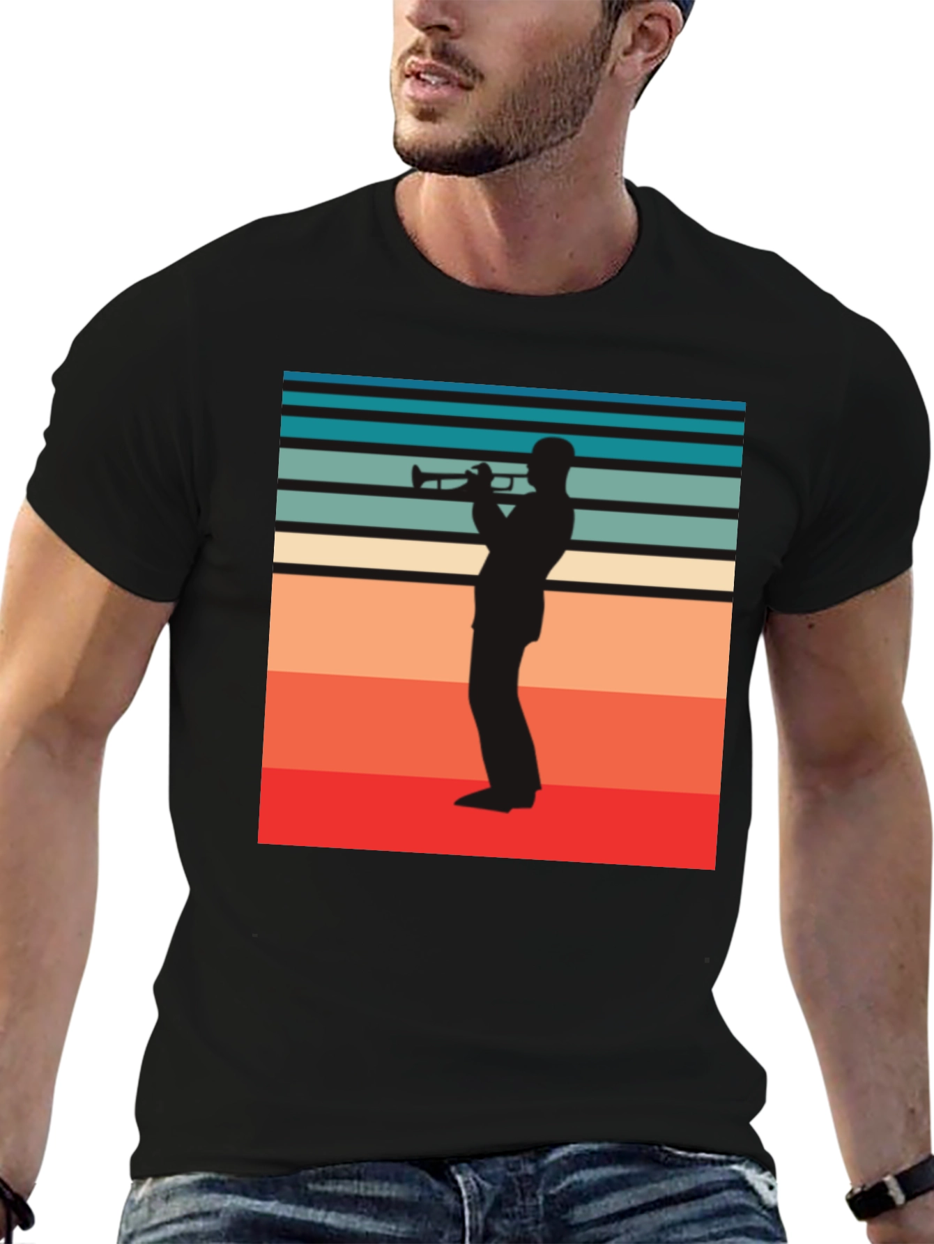 Retro Trumpet Player Graphic Tee