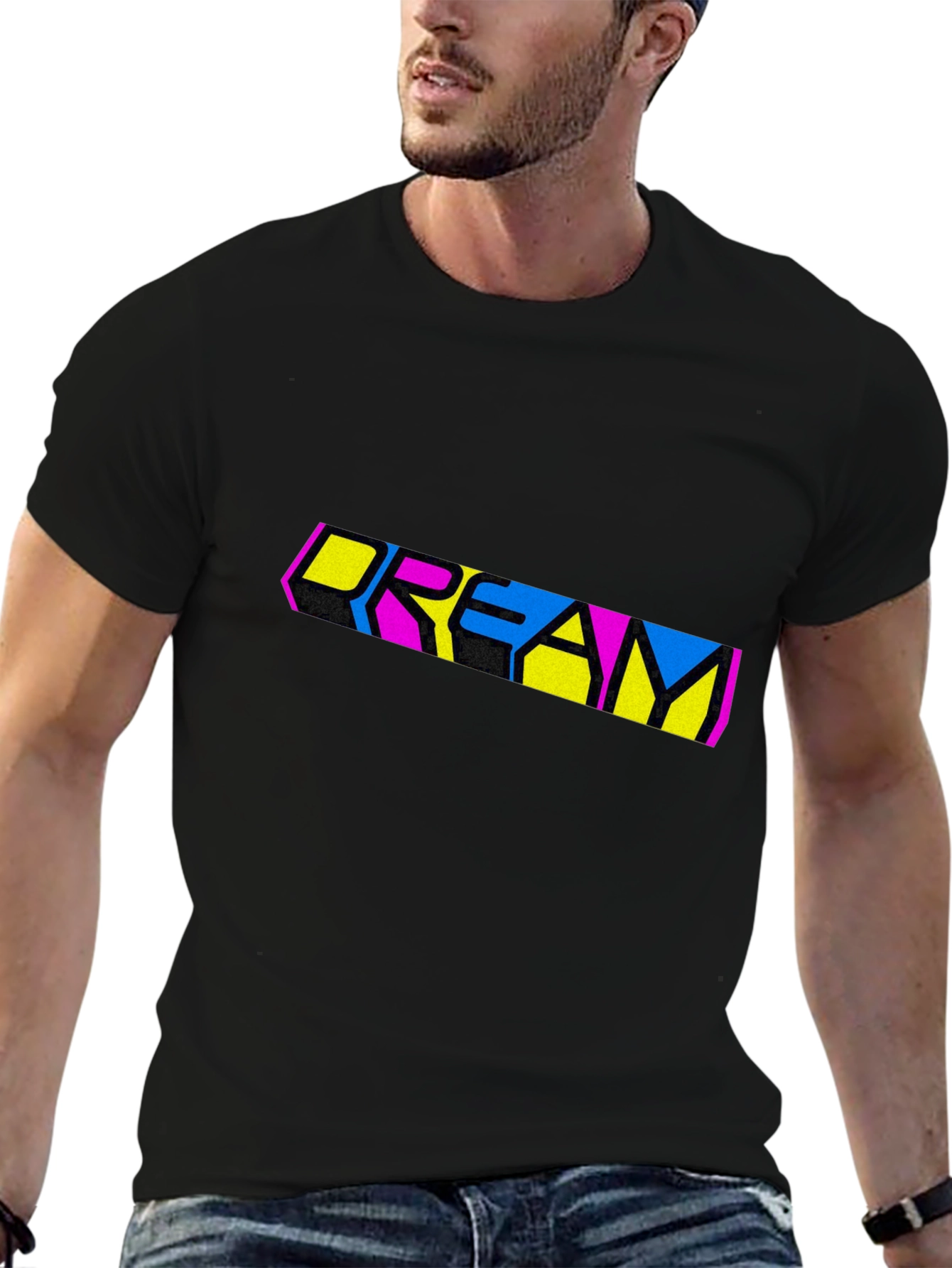 Dream Graphic Print Black T-Shirt