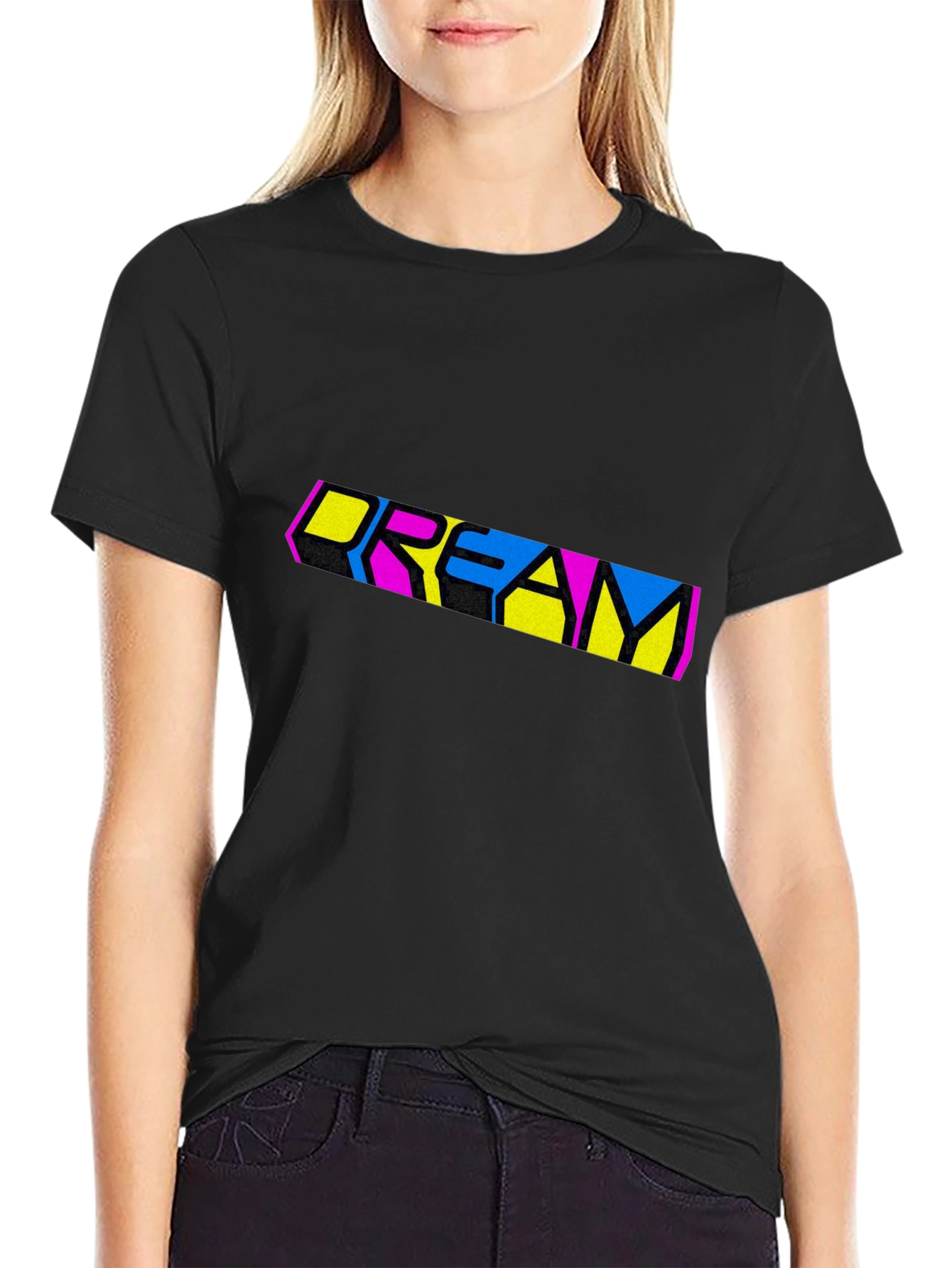 Dream Graphic Print Black T-Shirt