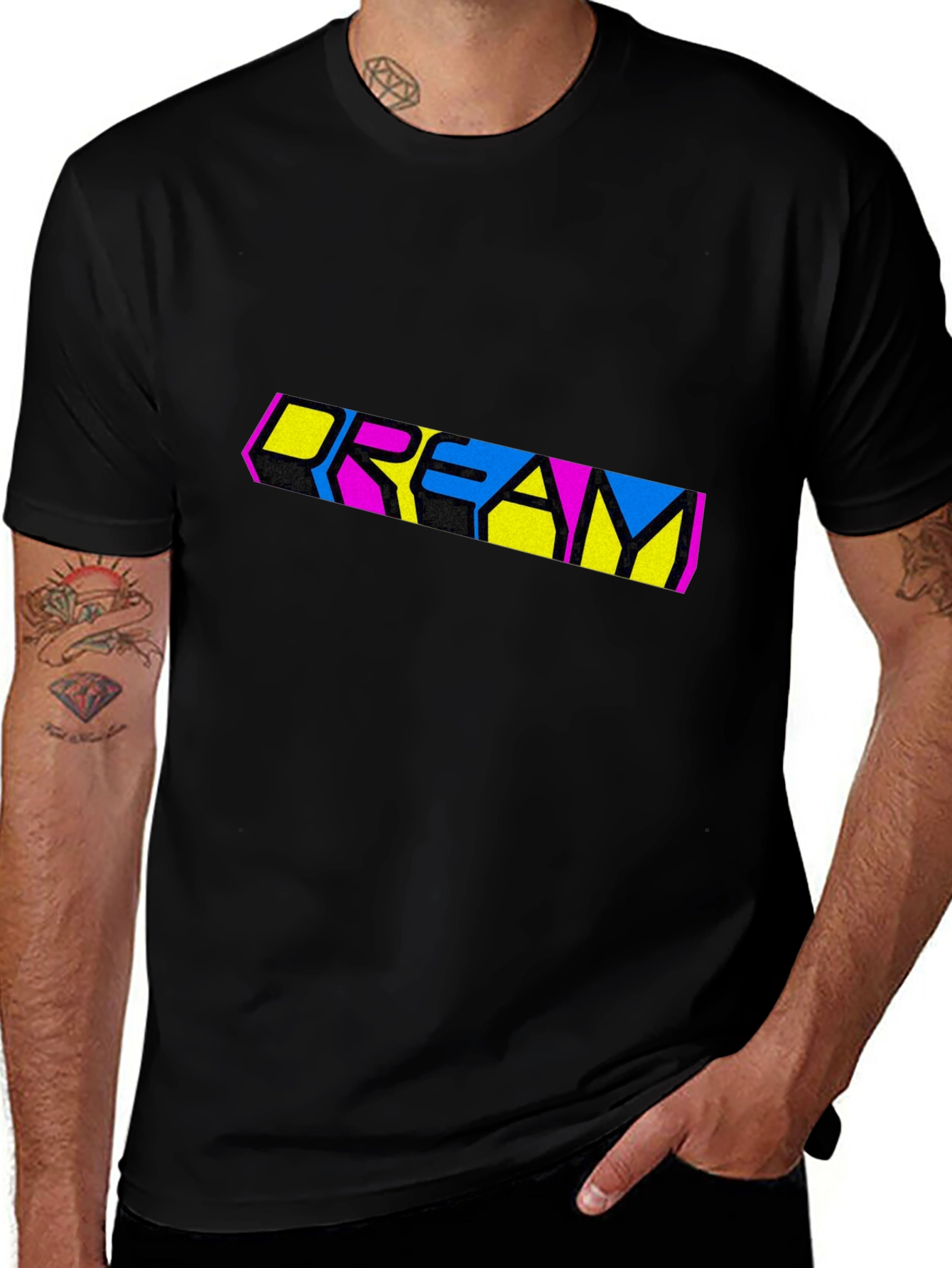 Dream Graphic Print Black T-Shirt