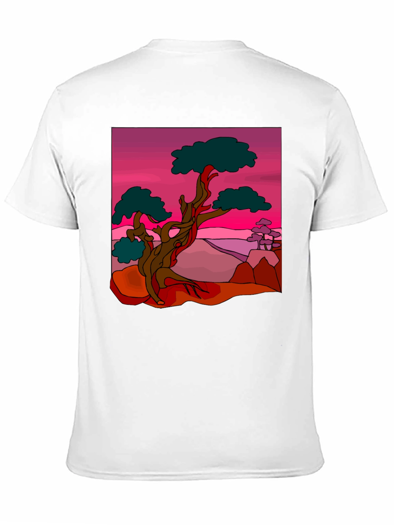 Bonsai Tree Graphic Print Black T-Shirt