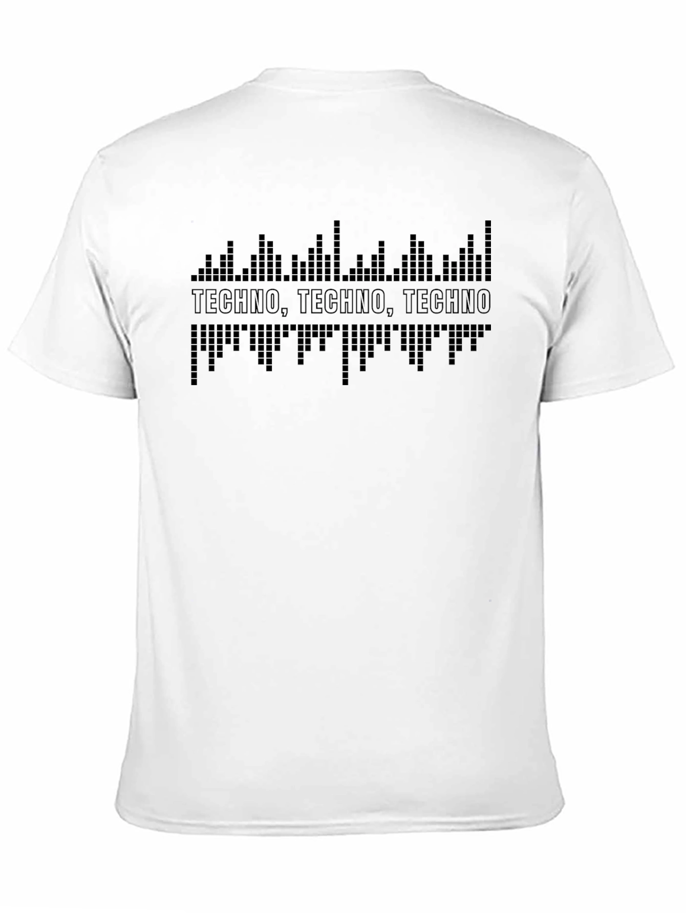 Techno Music Graphic Tee - Black Crew Neck T-Shirt
