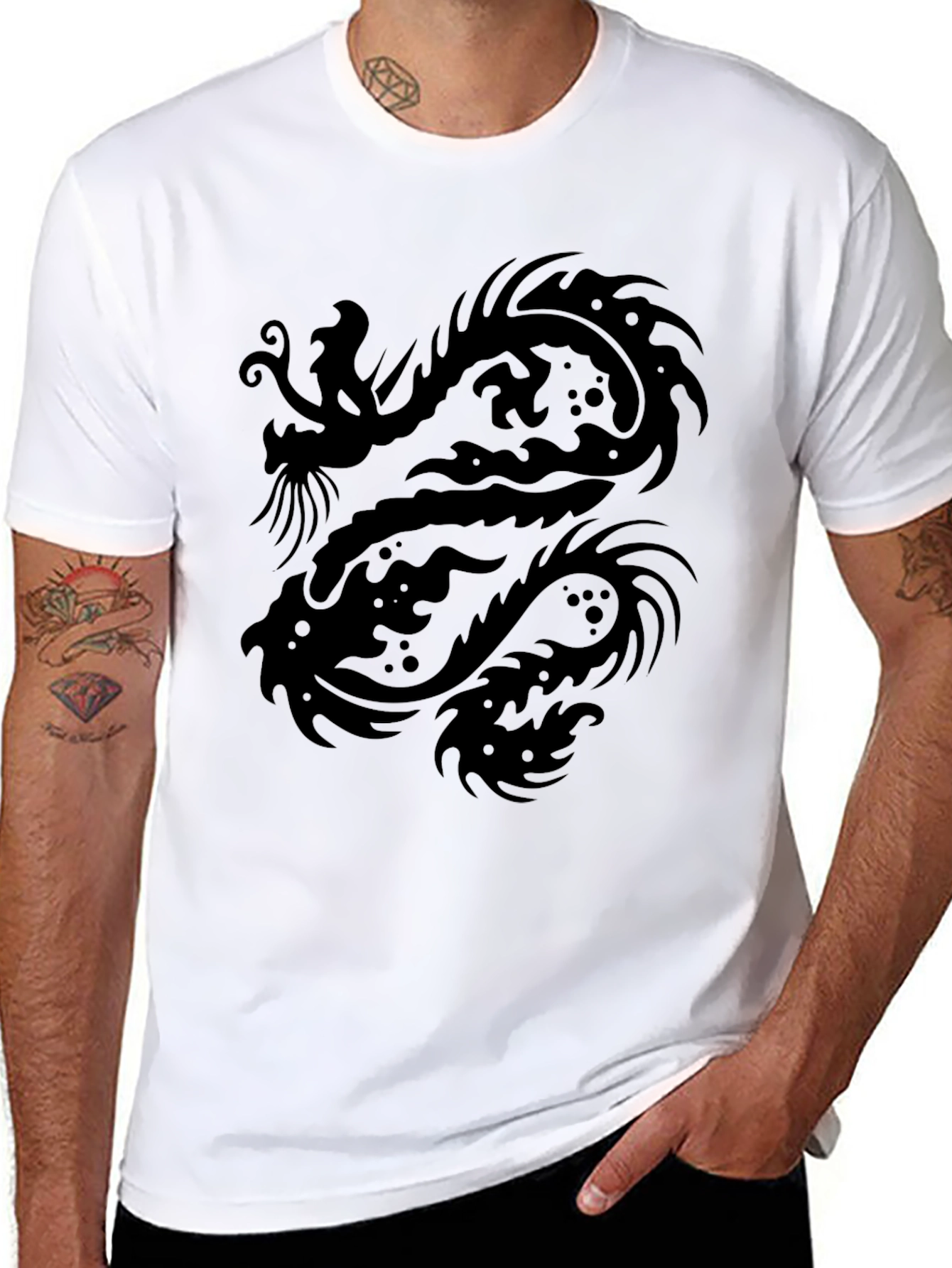 Dragon Graphic Black T-Shirt - Mens Style