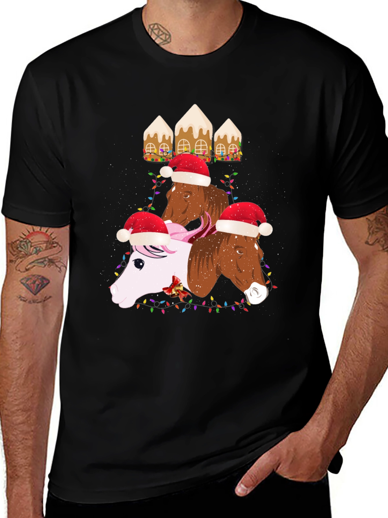 Festive Horses Christmas T-Shirt