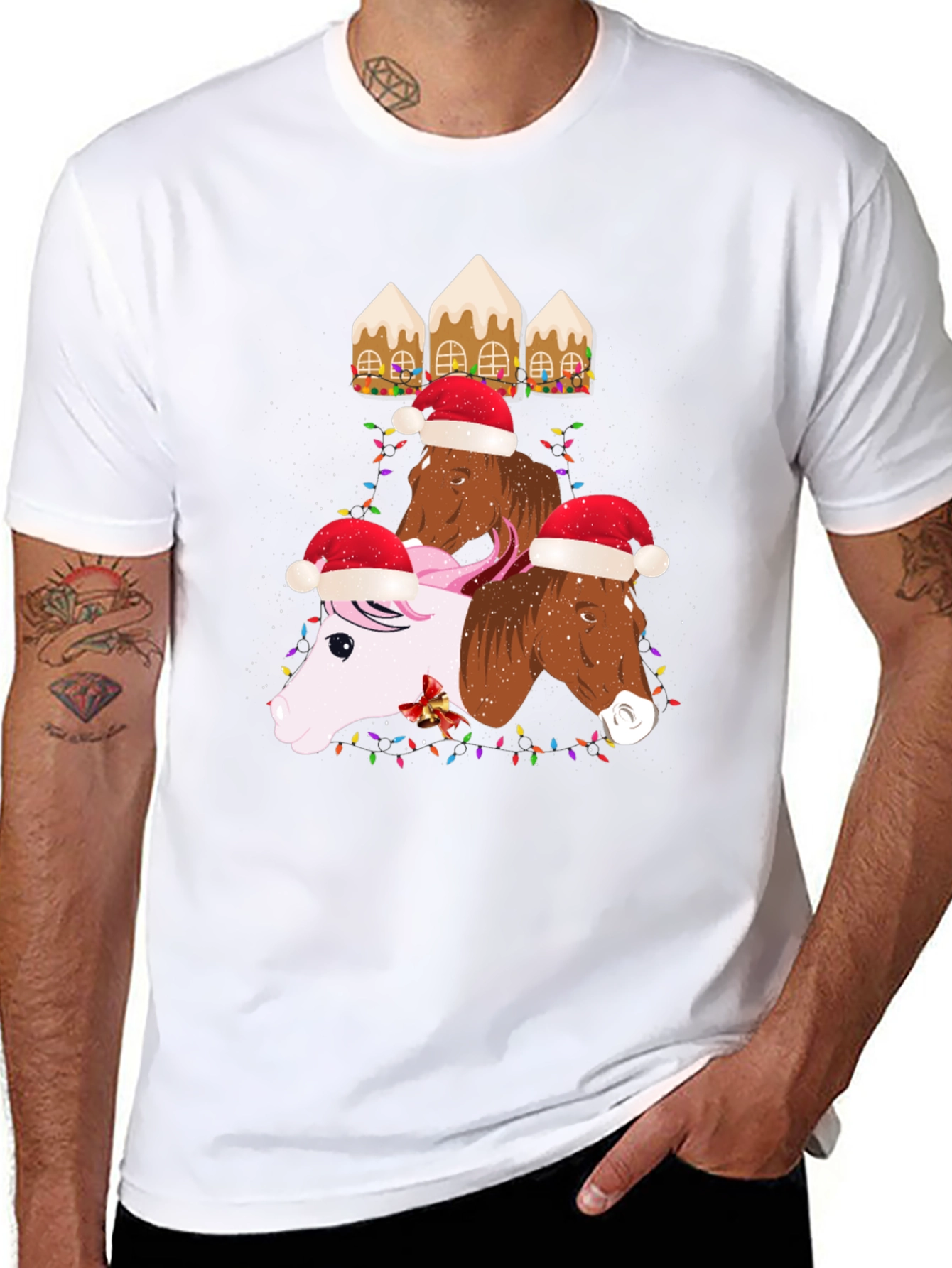 Festive Horses Christmas T-Shirt