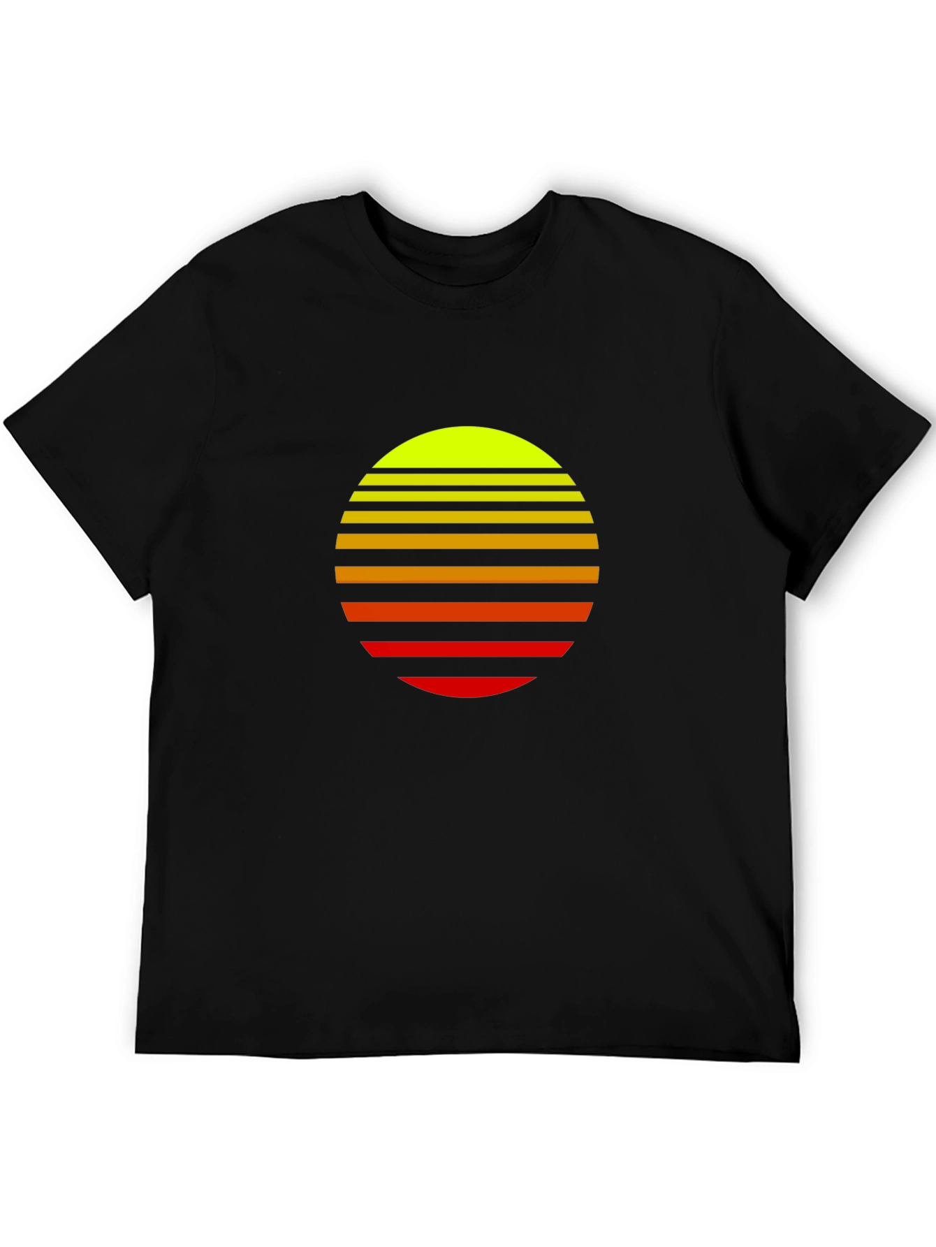 Retro Sunset Graphic Tee - Stylish Black T-Shirt