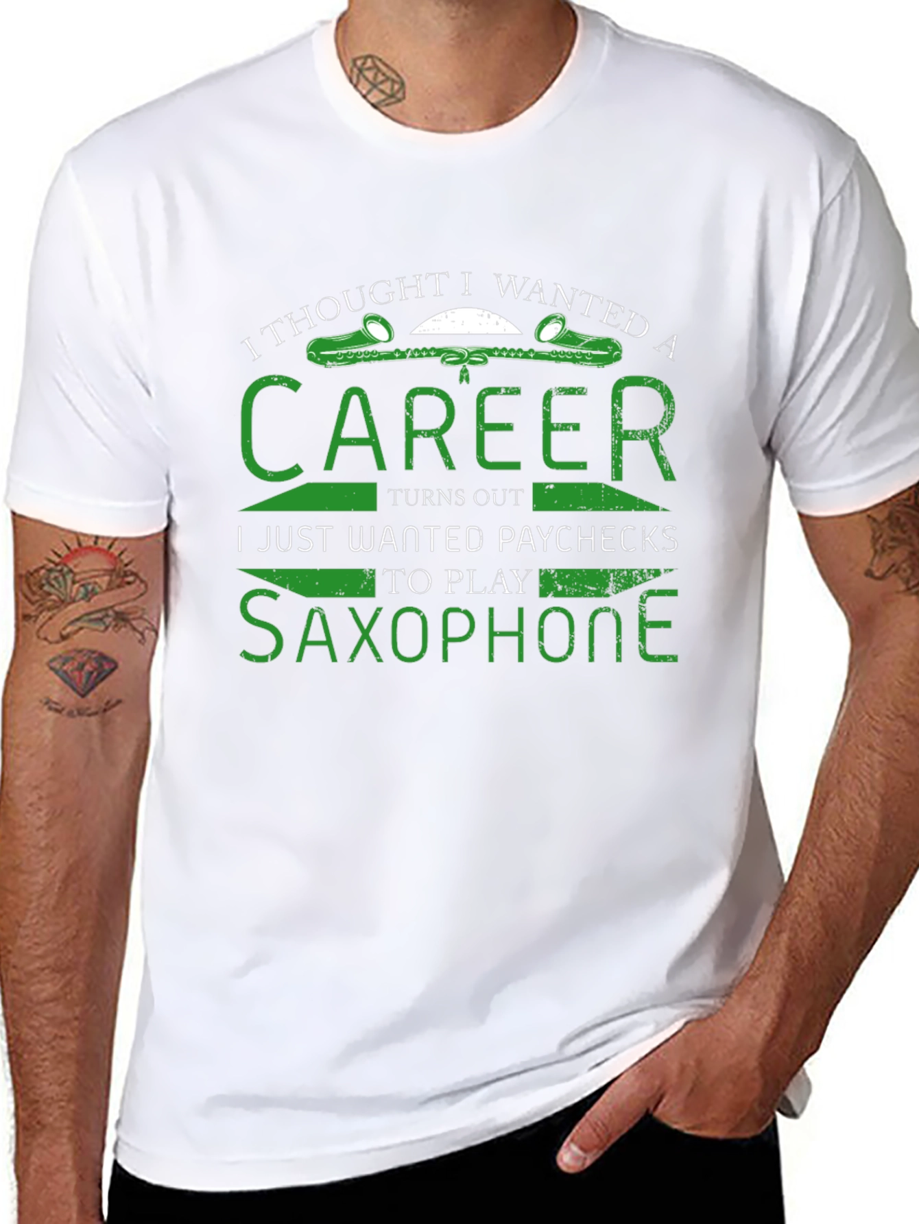 Saxophone Player T-Shirt Career Paycheck