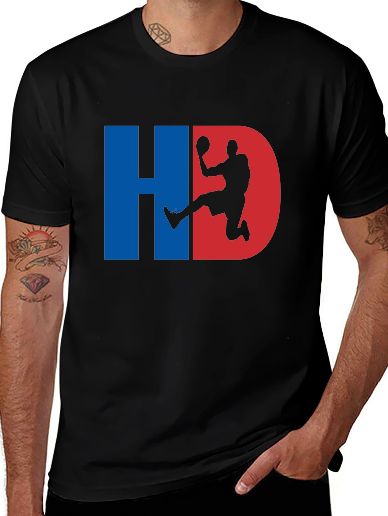 HD Basketball Graphic Tee - Black