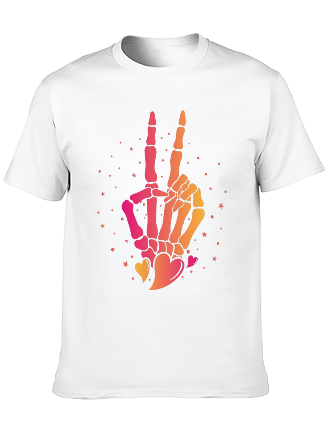 Skeleton Hand Peace Sign Graphic Tee