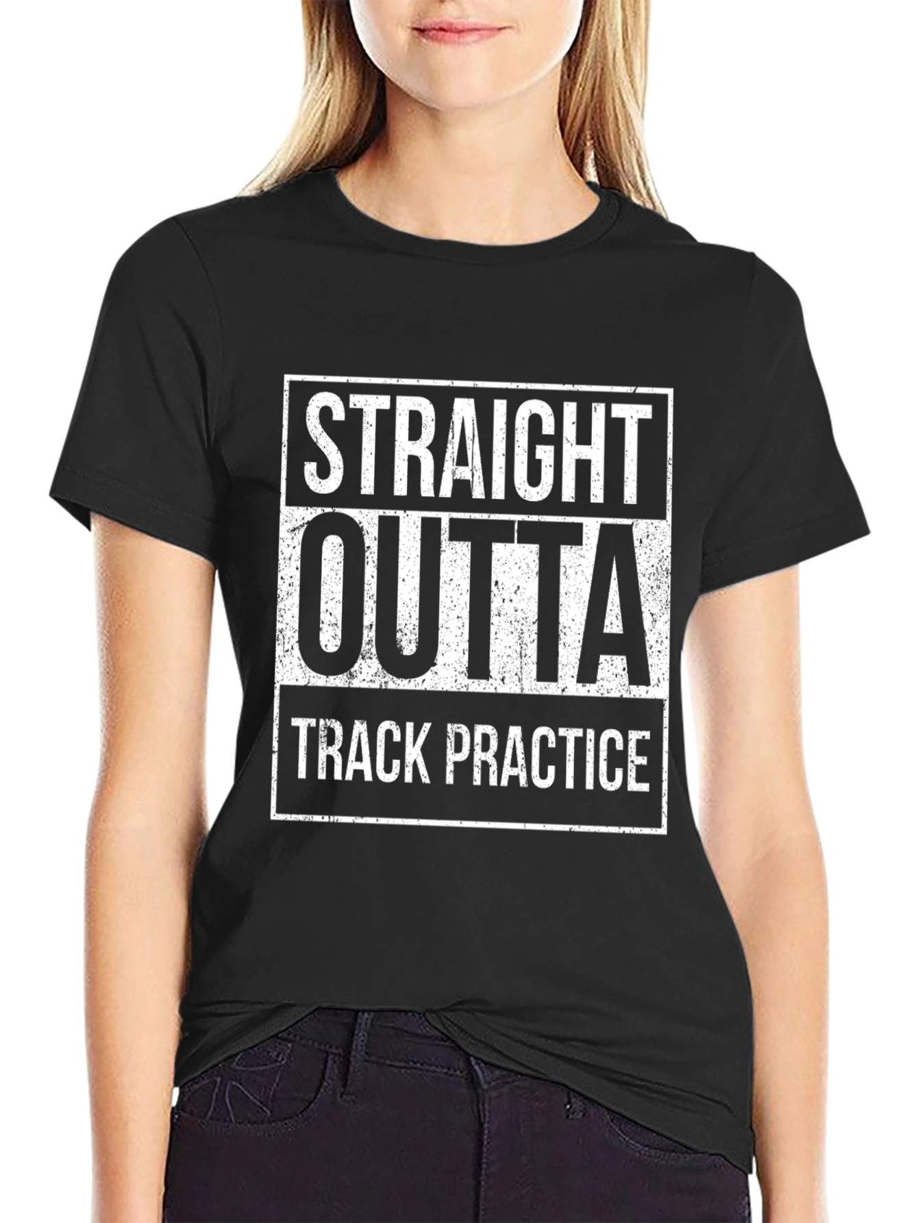 Straight Outta Track Practice Black T-Shirt