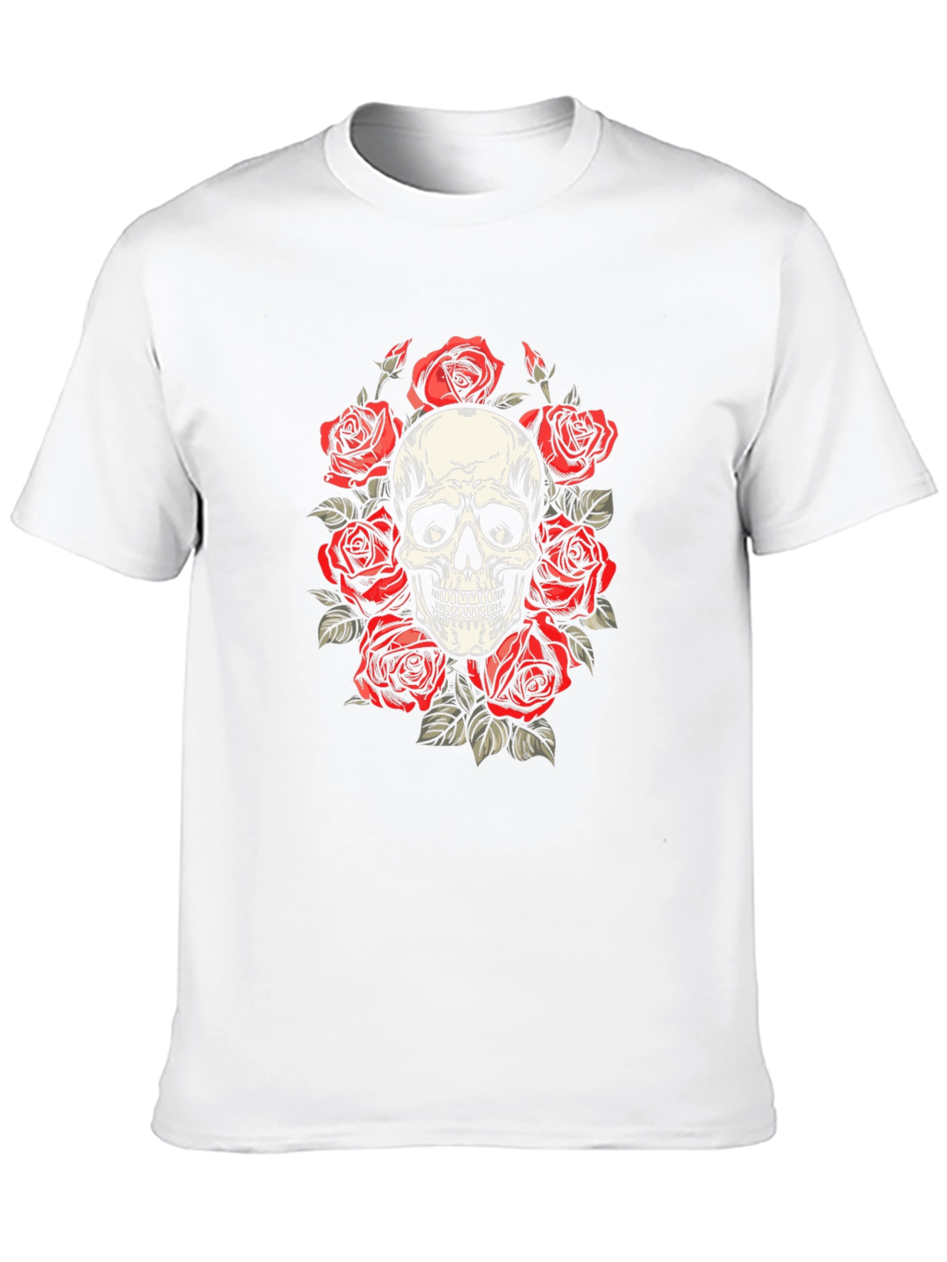 Skull & Roses Graphic Tee - Black Cotton