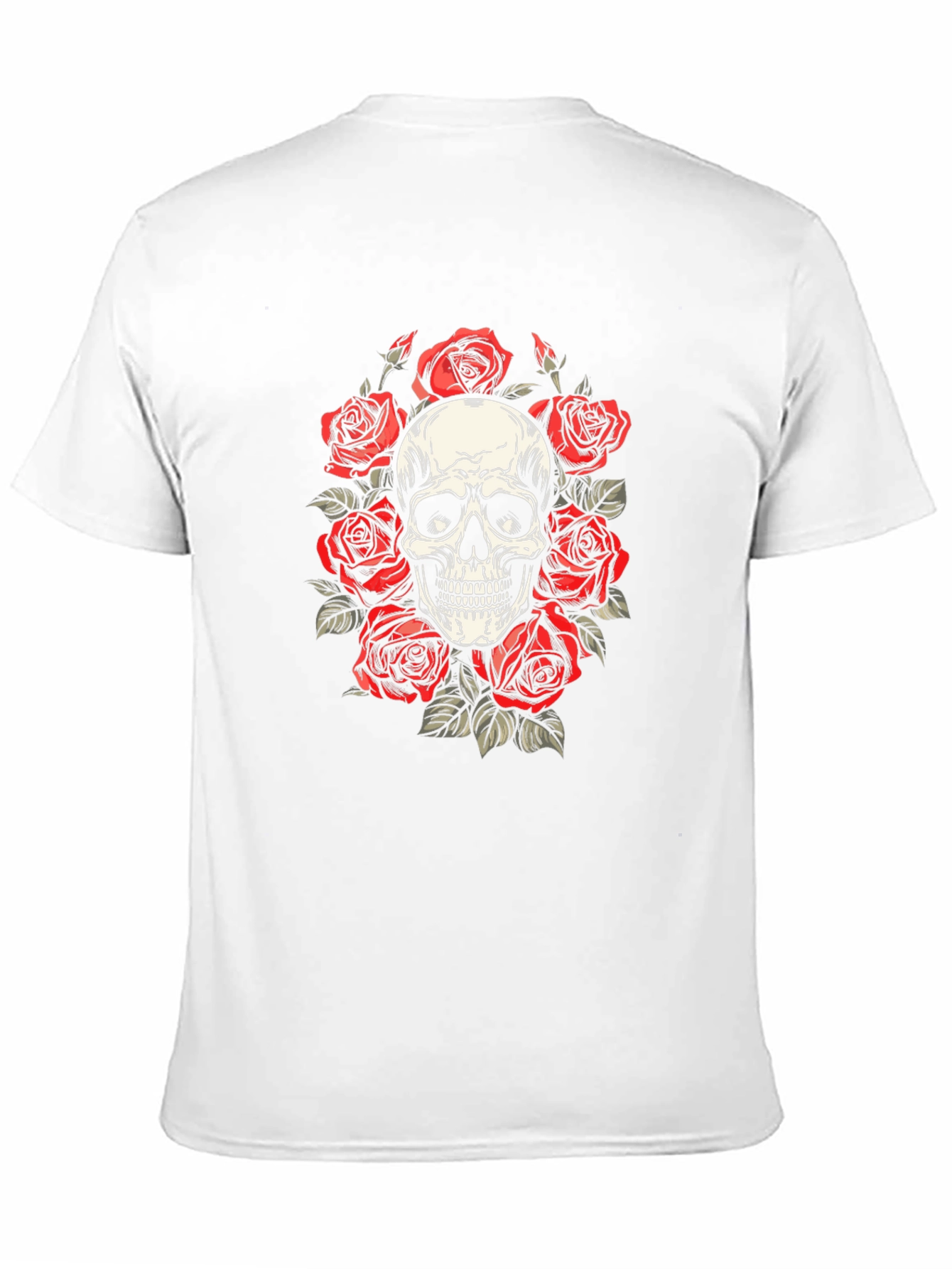 Skull & Roses Graphic Tee - Black Cotton