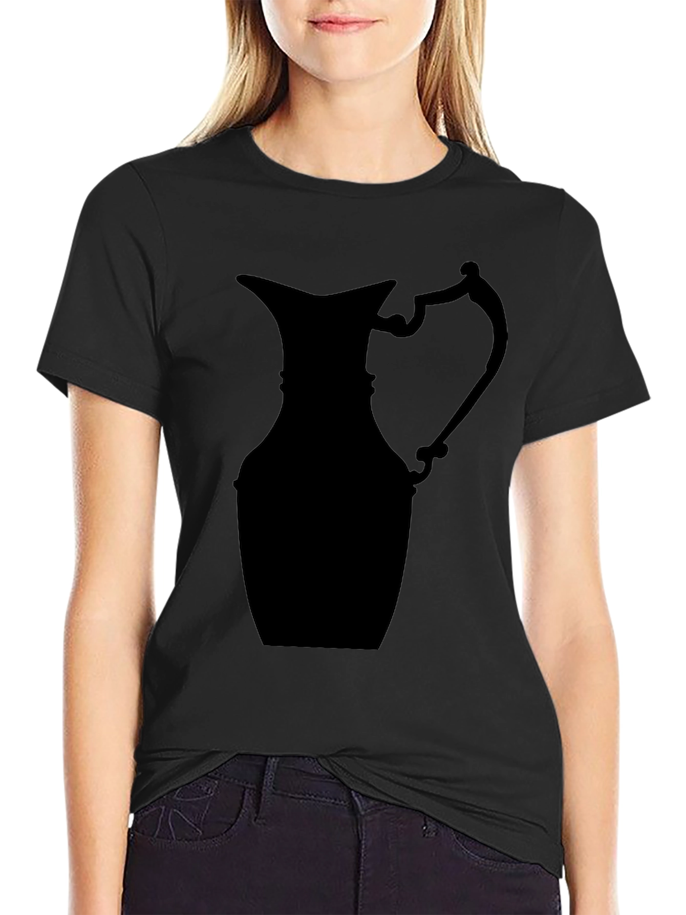 Silhouette Pitcher Graphic Tee - Modern Black T-Shirt