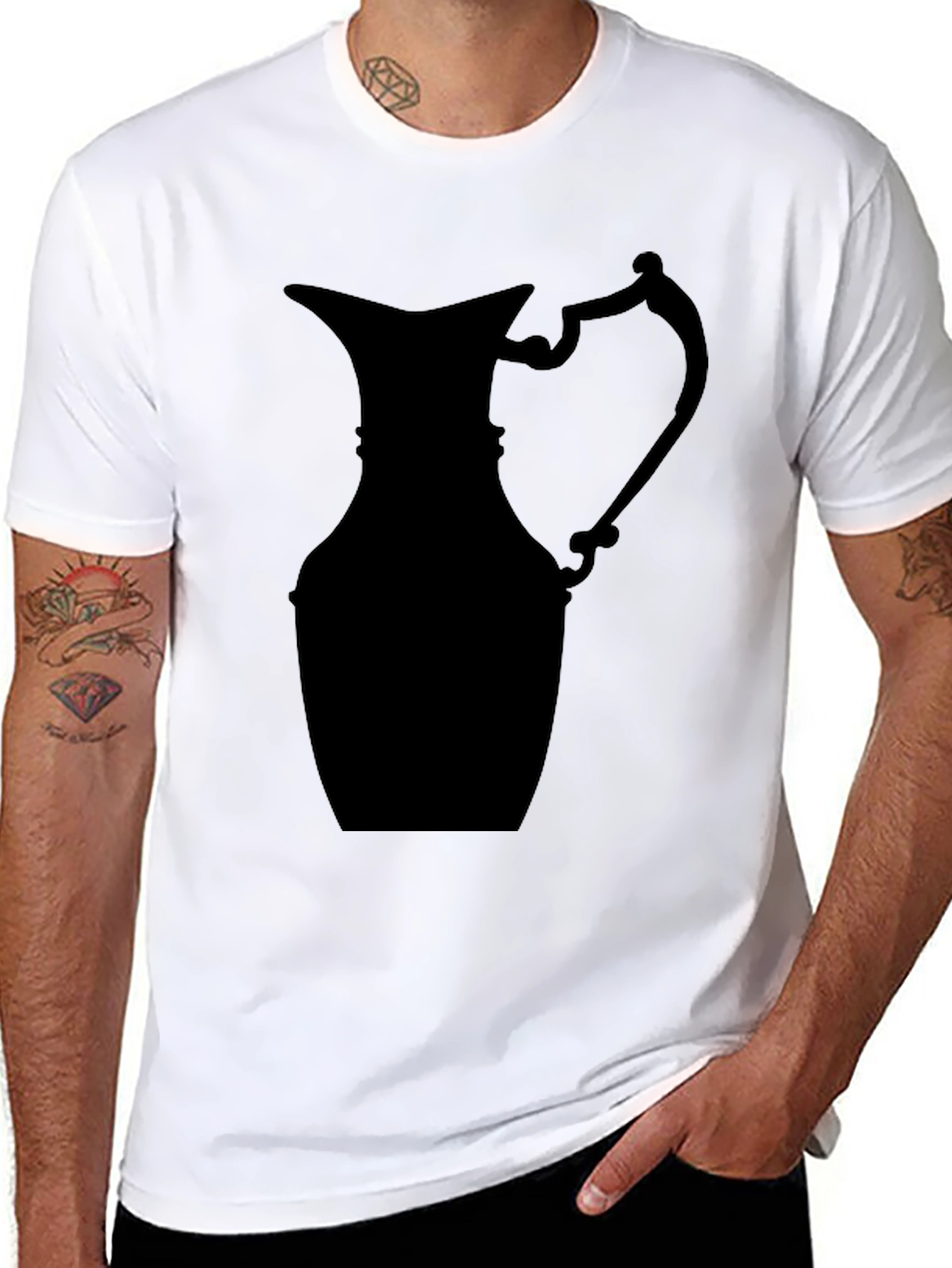 Silhouette Pitcher Graphic Tee - Modern Black T-Shirt