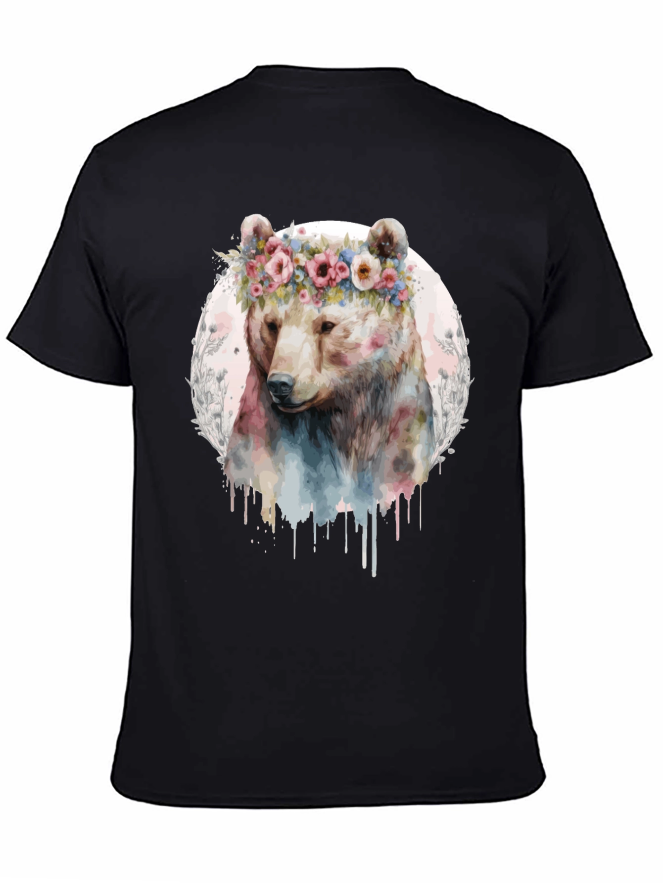 Bear with Flower Crown Graphic Tee