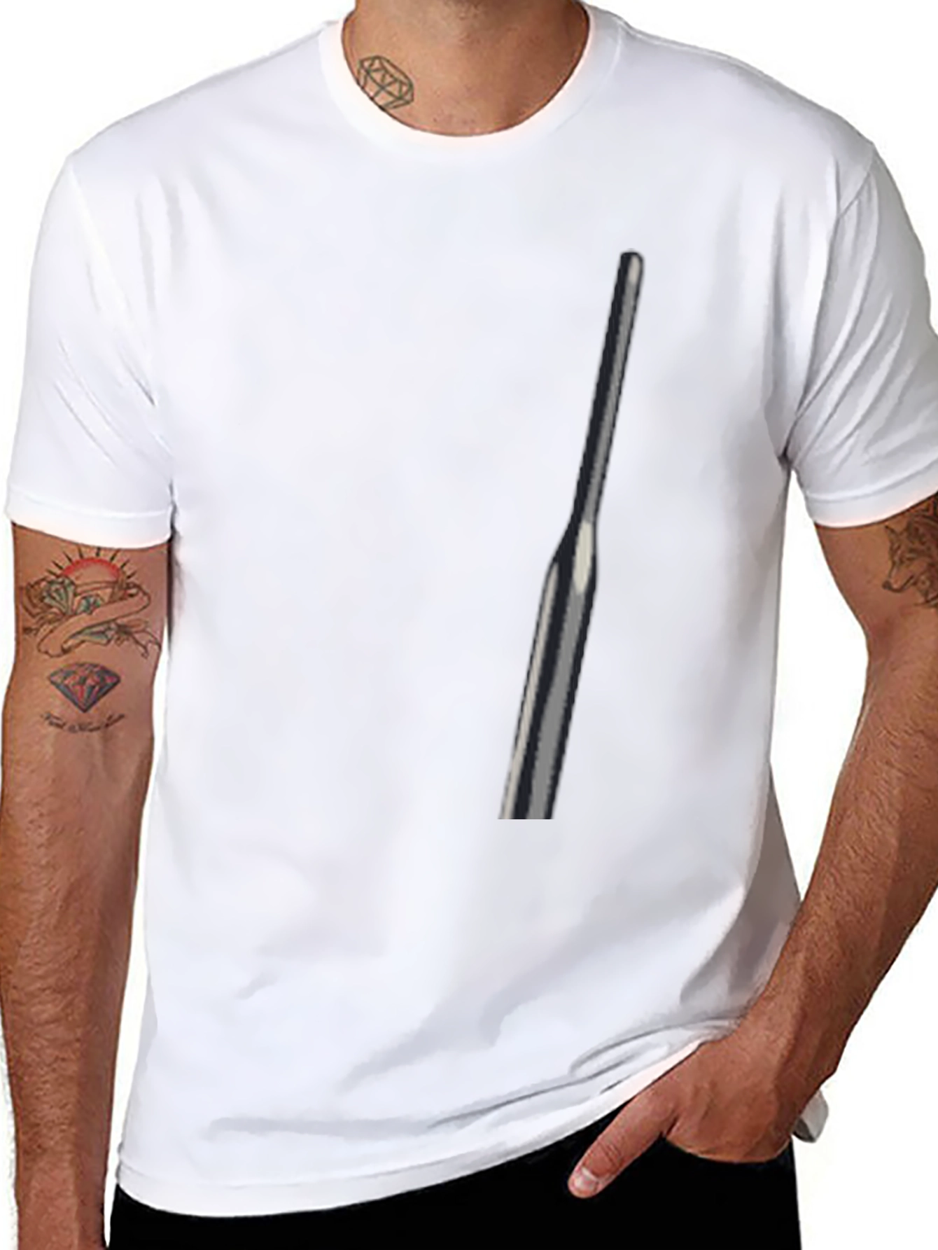 Mens Black T-Shirt with Abstract Graphic