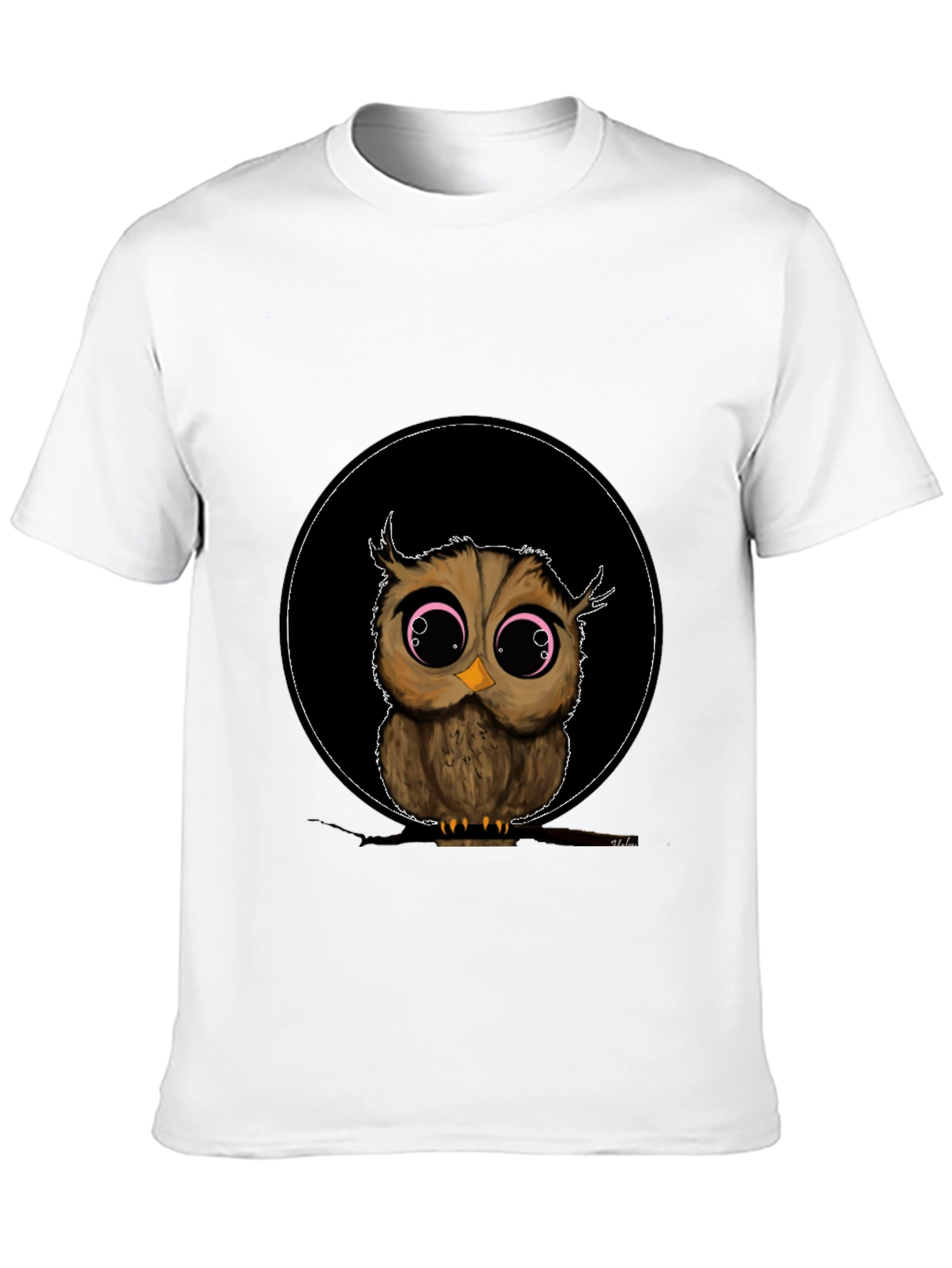 Cute Owl Graphic Tee - Mens Black T-Shirt