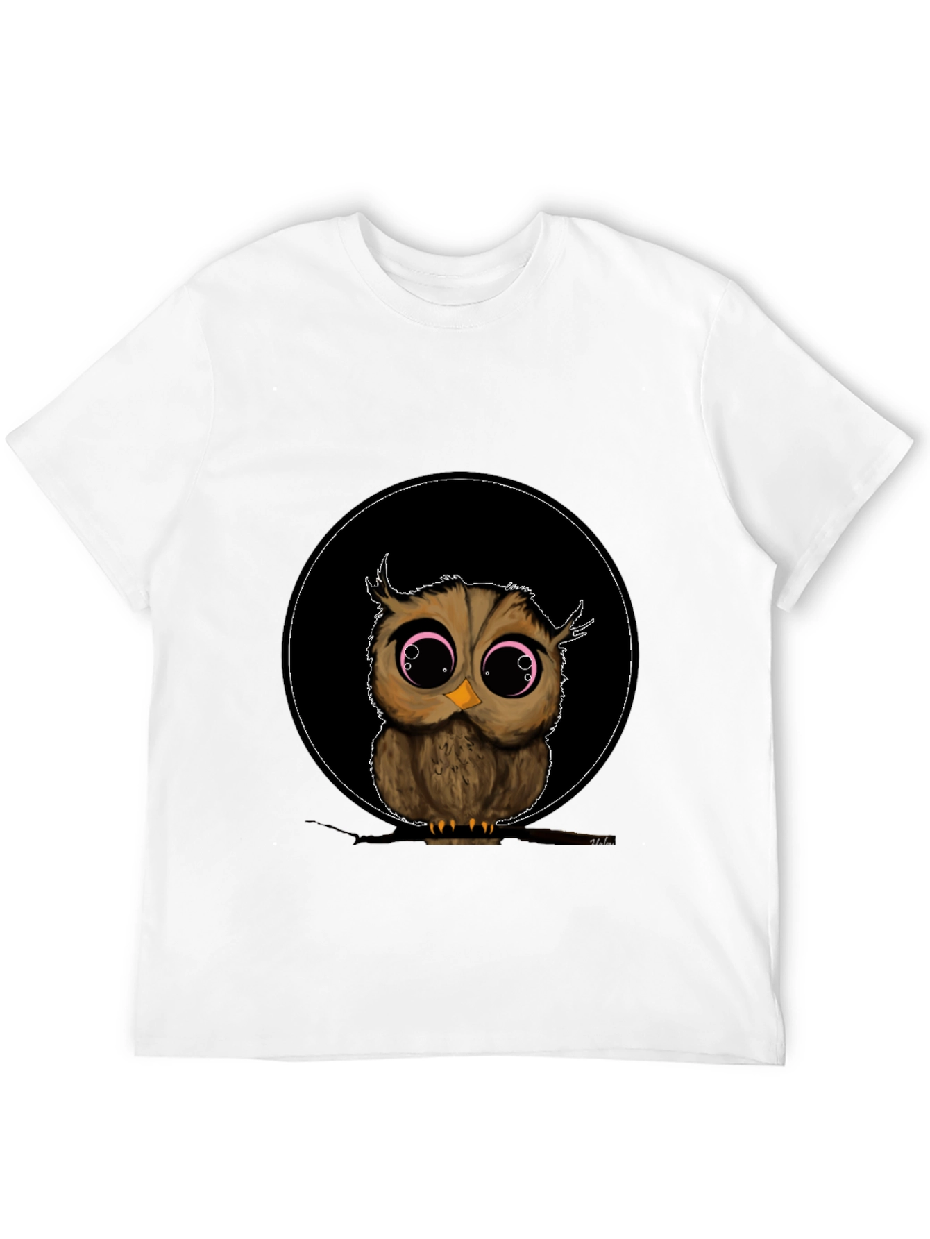 Cute Owl Graphic Tee - Mens Black T-Shirt