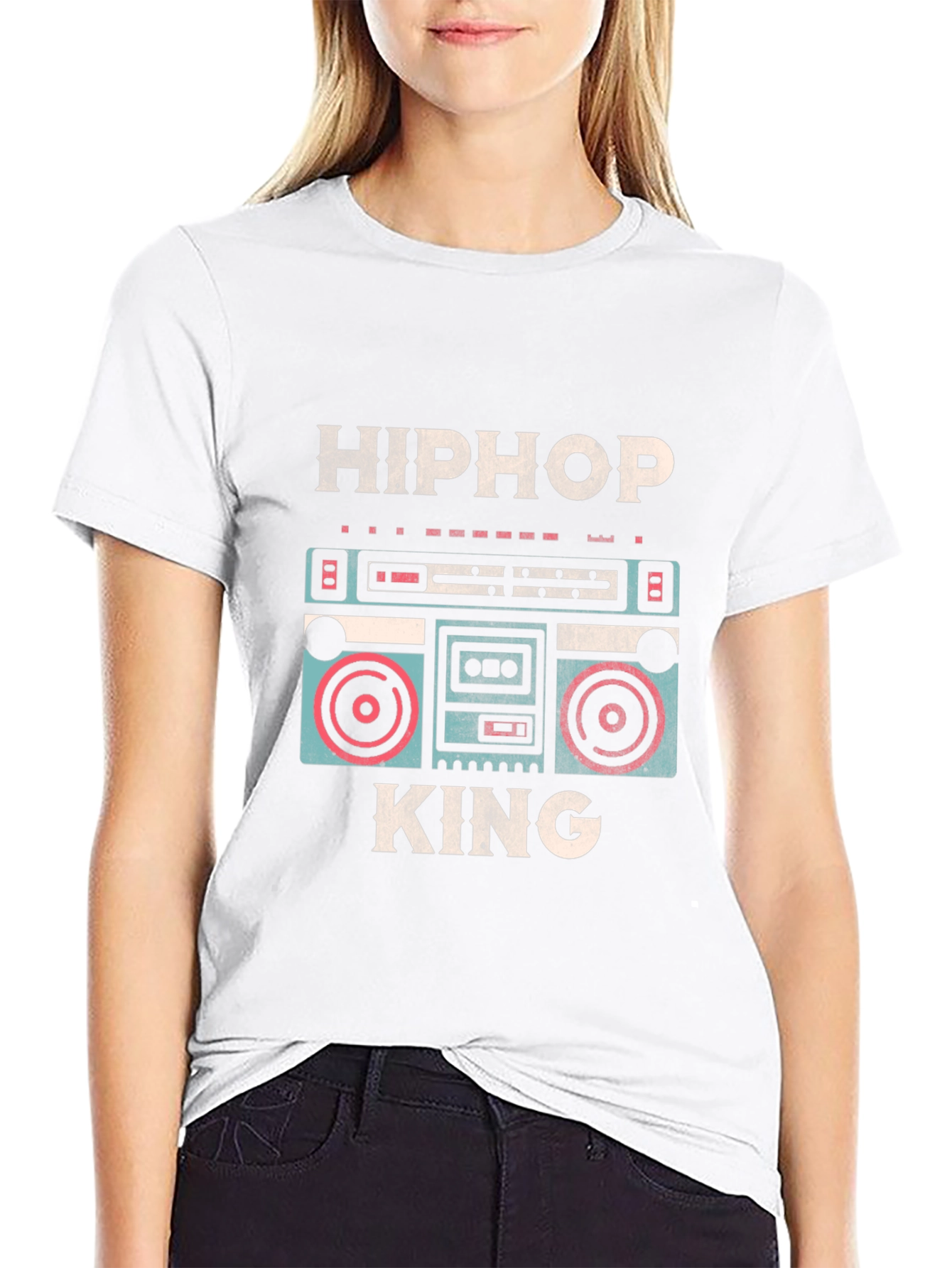 Hip Hop King Boombox T-Shirt - Retro Music Style