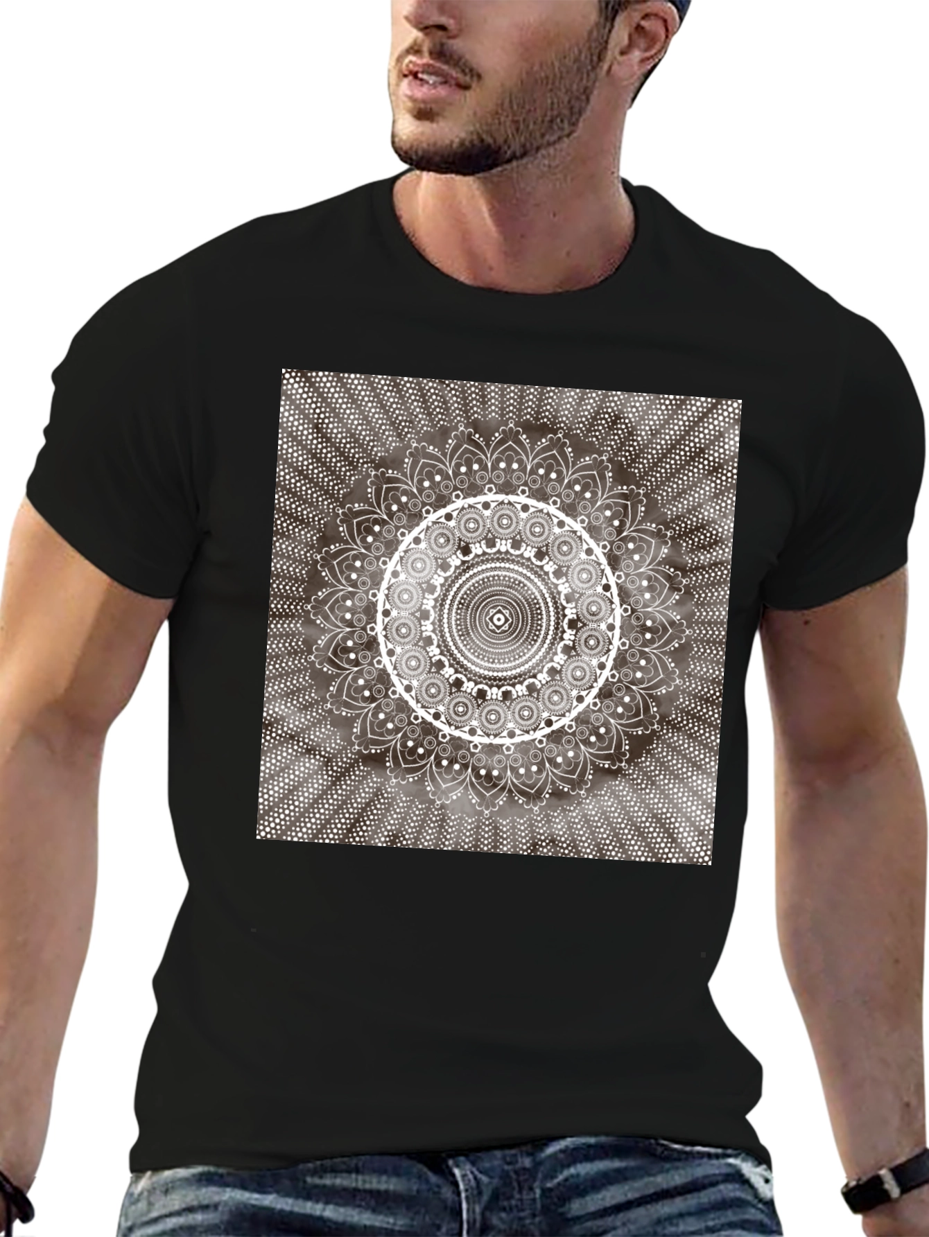 Mandala Graphic T-Shirt - Stylish Black Tee