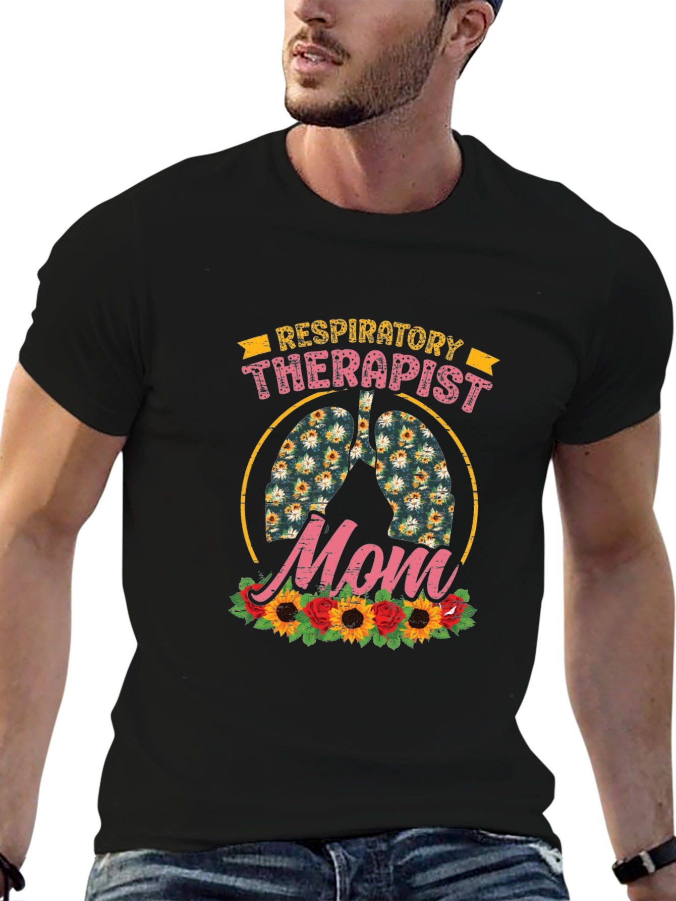 Respiratory Therapist Mom Floral Lung T-Shirt