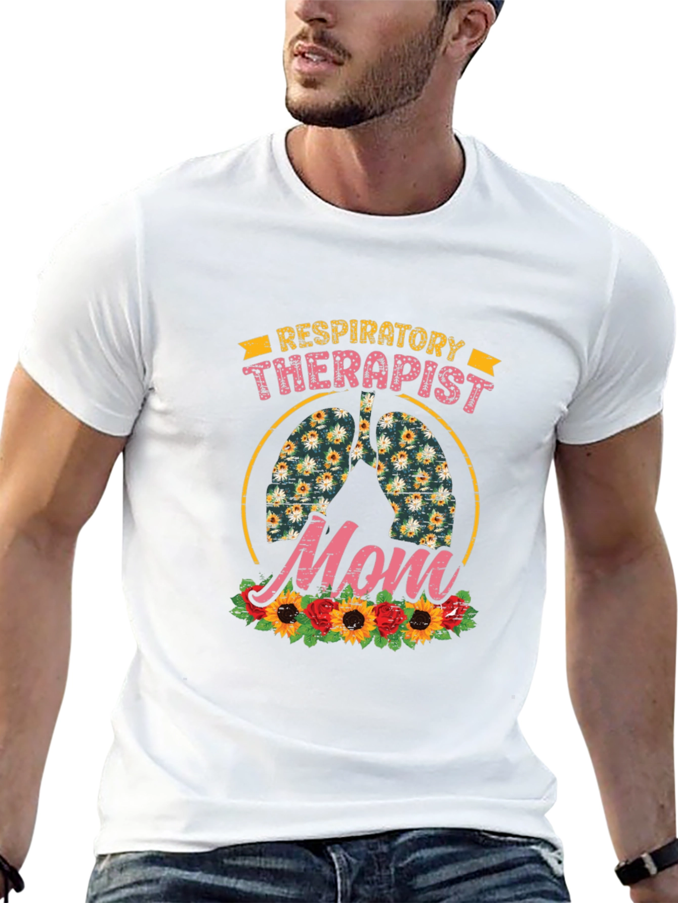 Respiratory Therapist Mom Floral Lung T-Shirt