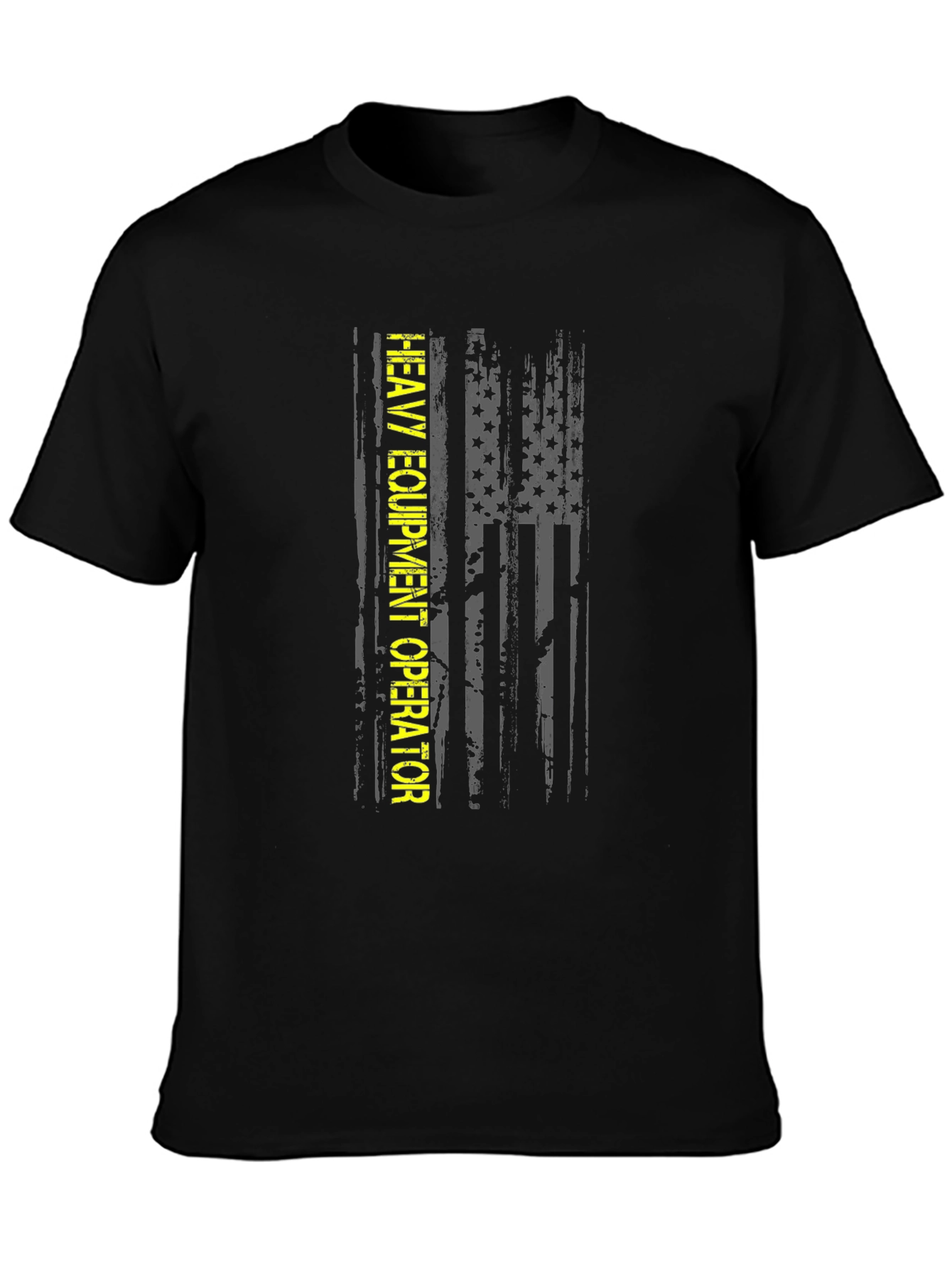 Heavy Equipment Operator Distressed Flag T-Shirt