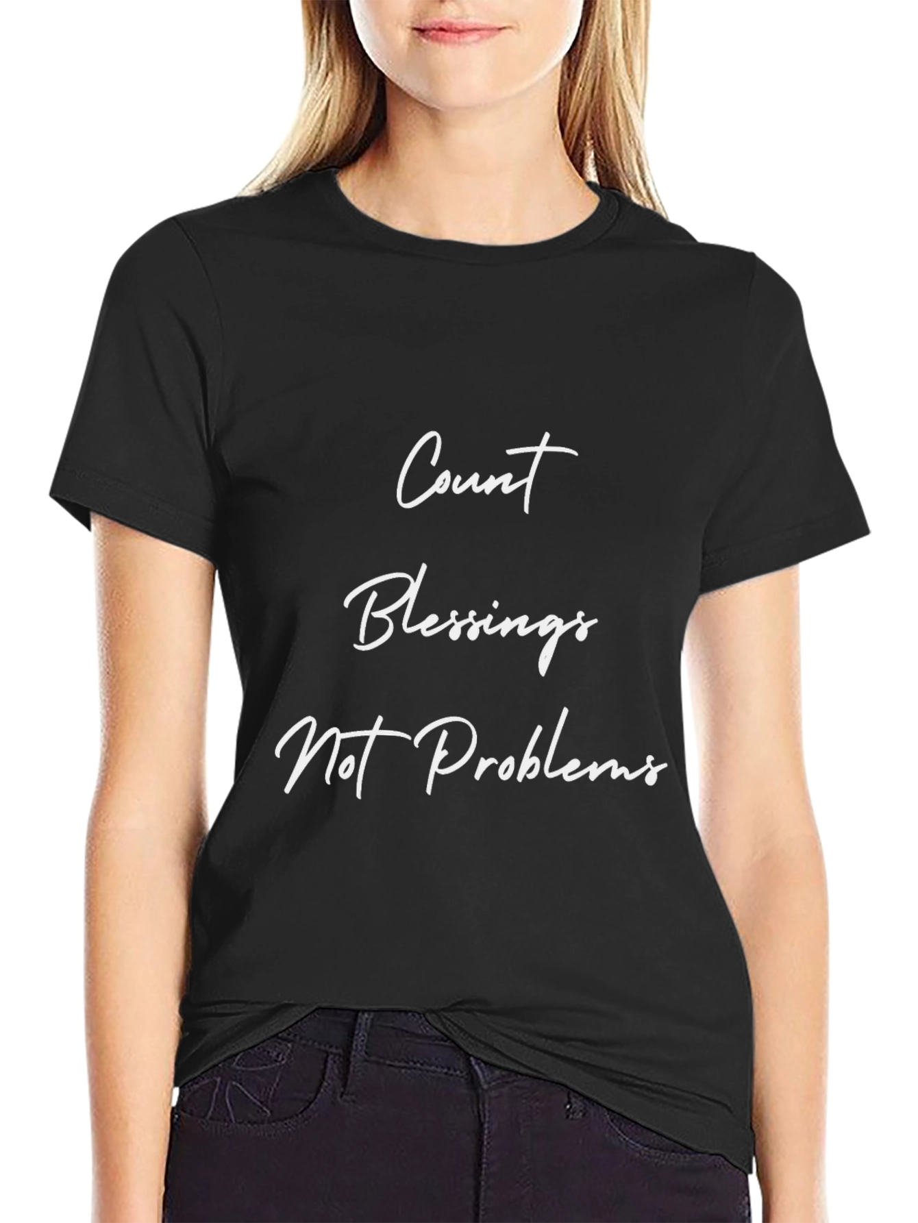 Count Blessings T-Shirt - Inspirational Black Tee