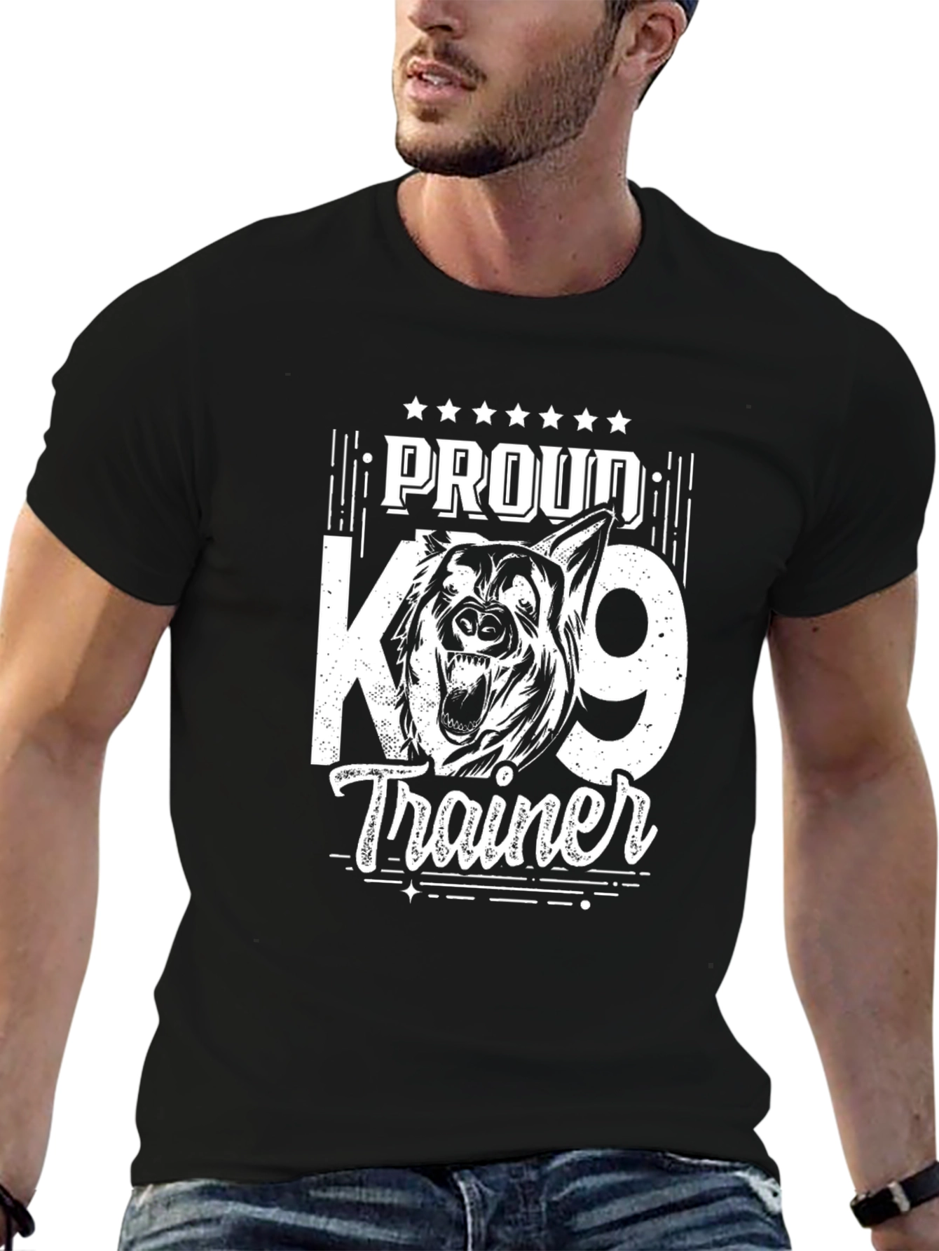 Proud K9 Trainer Black Graphic T-Shirt