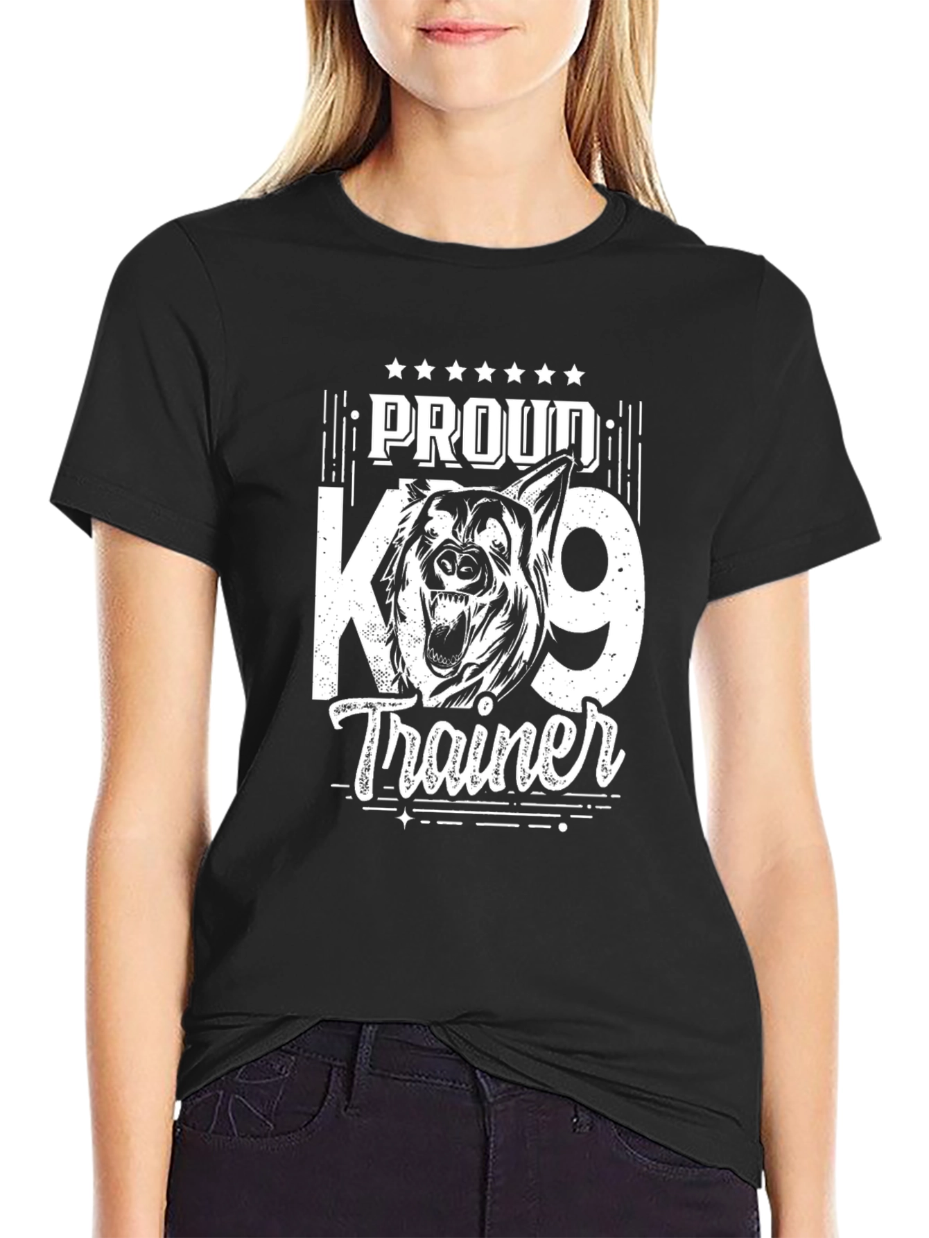 Proud K9 Trainer Black Graphic T-Shirt