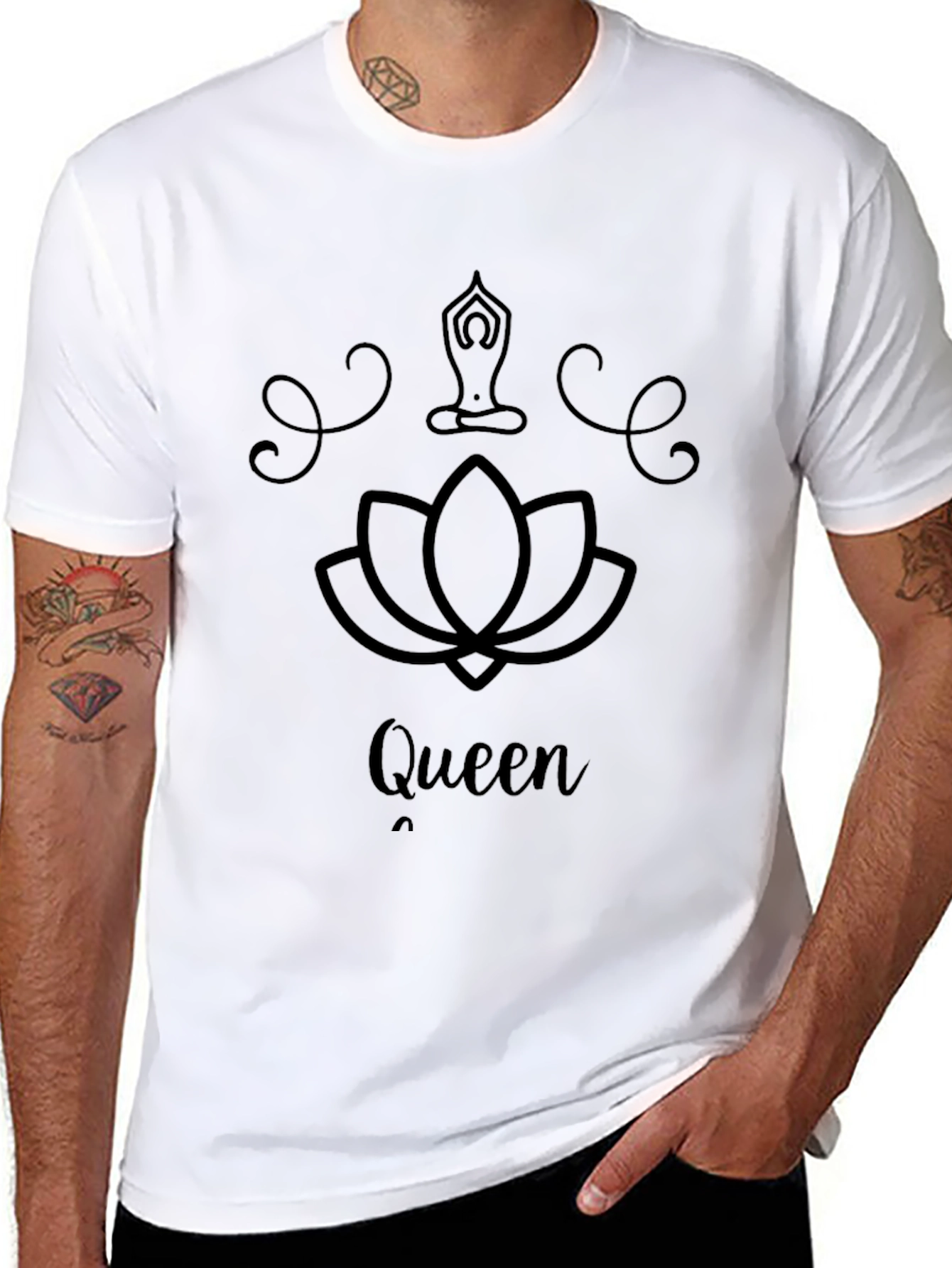 Queen Yoga Lotus Flower Graphic Tee
