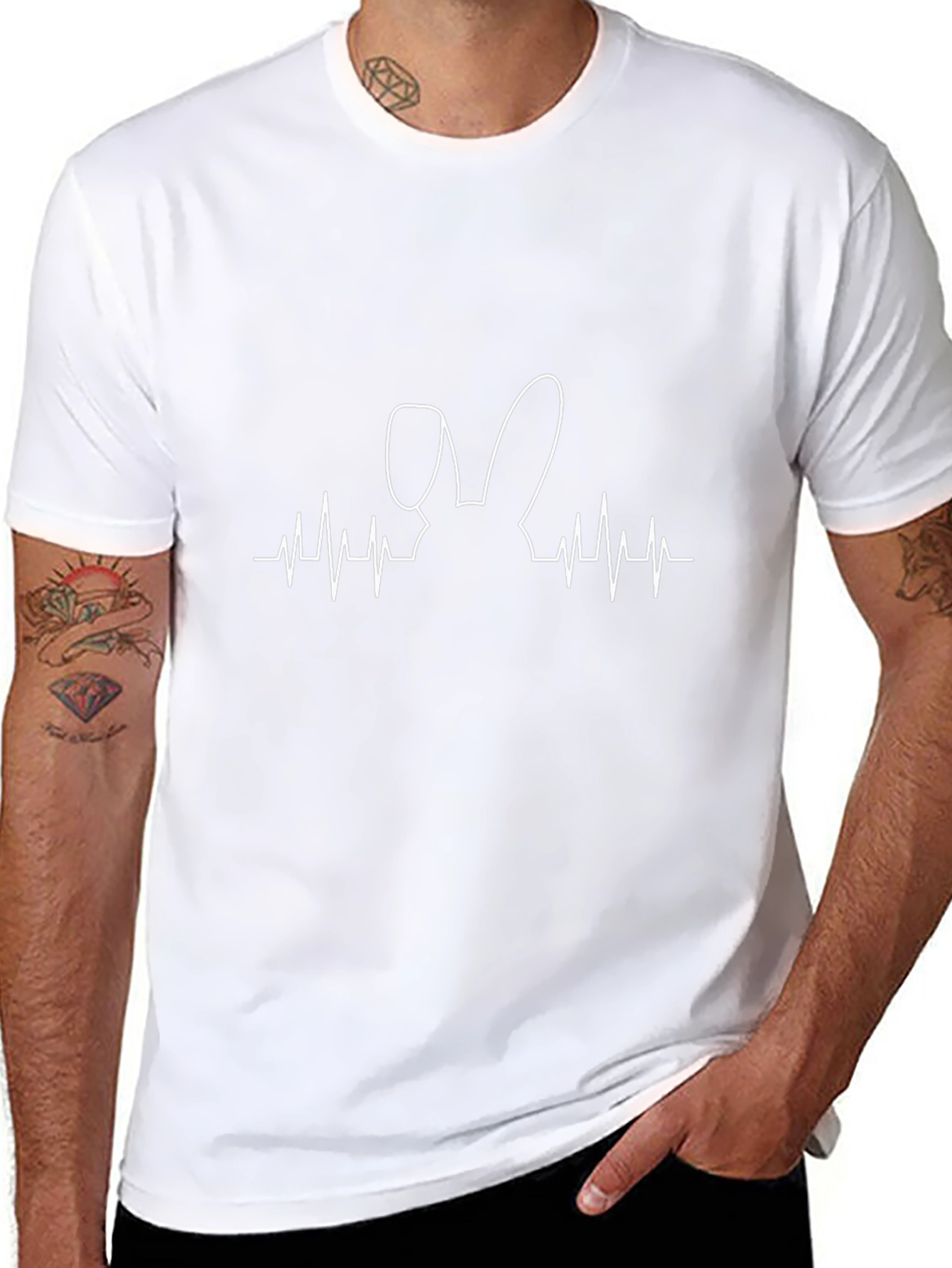 Bunny Heartbeat T-Shirt - Cute Easter Tee
