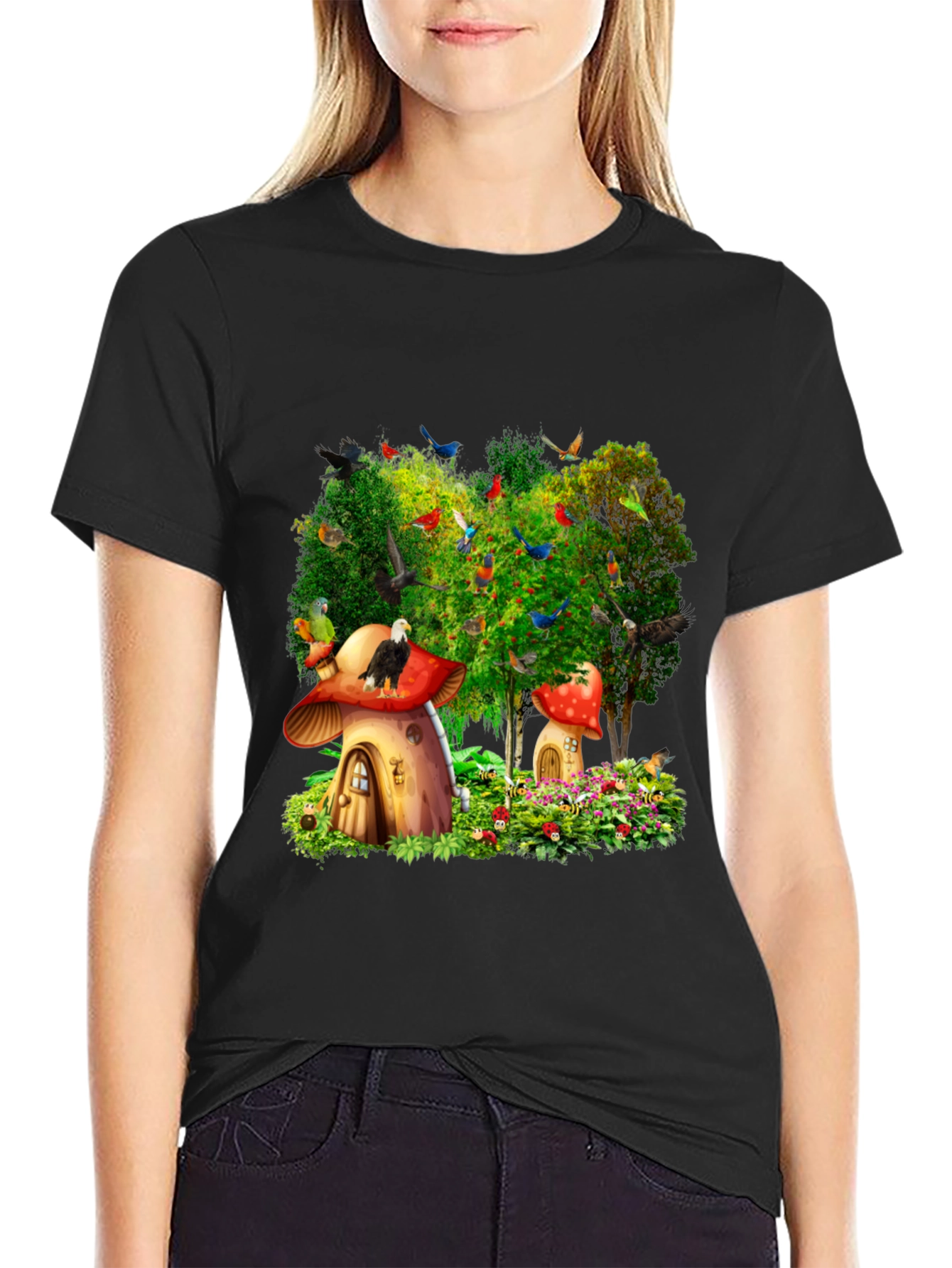 Whimsical Mushroom House T-Shirt