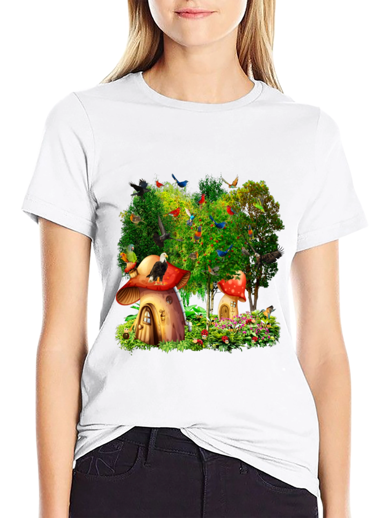 Whimsical Mushroom House T-Shirt