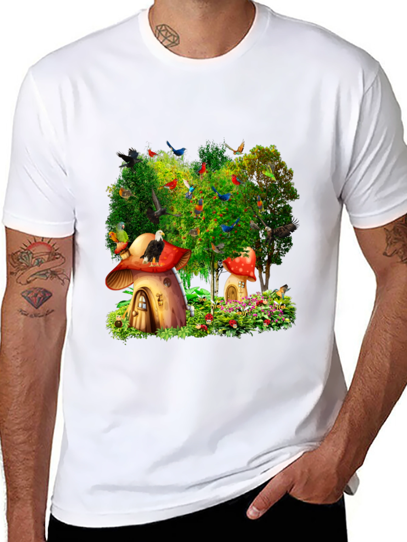 Whimsical Mushroom House T-Shirt